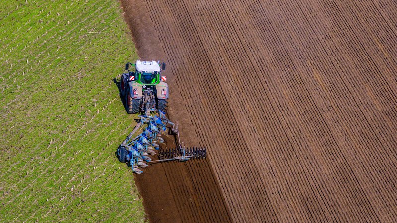 Ein Traktor zieht einen Pflug über einen Acker und bereitet das Feld auf die Aussaat in den nächsten Tagen vor (Symbolbild) | Bild: picture alliance/dpa|Jens Büttner Ein Traktor zieht einen Pflug über einen Acker und bereitet das Feld auf die Aussaat in den nächsten Tagen vor (Symbolbild)