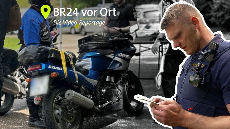 Die Polizei führt immer häufiger Motorradkontrollen durch. | Bild: BR Die Polizei führt immer häufiger Motorradkontrollen durch.