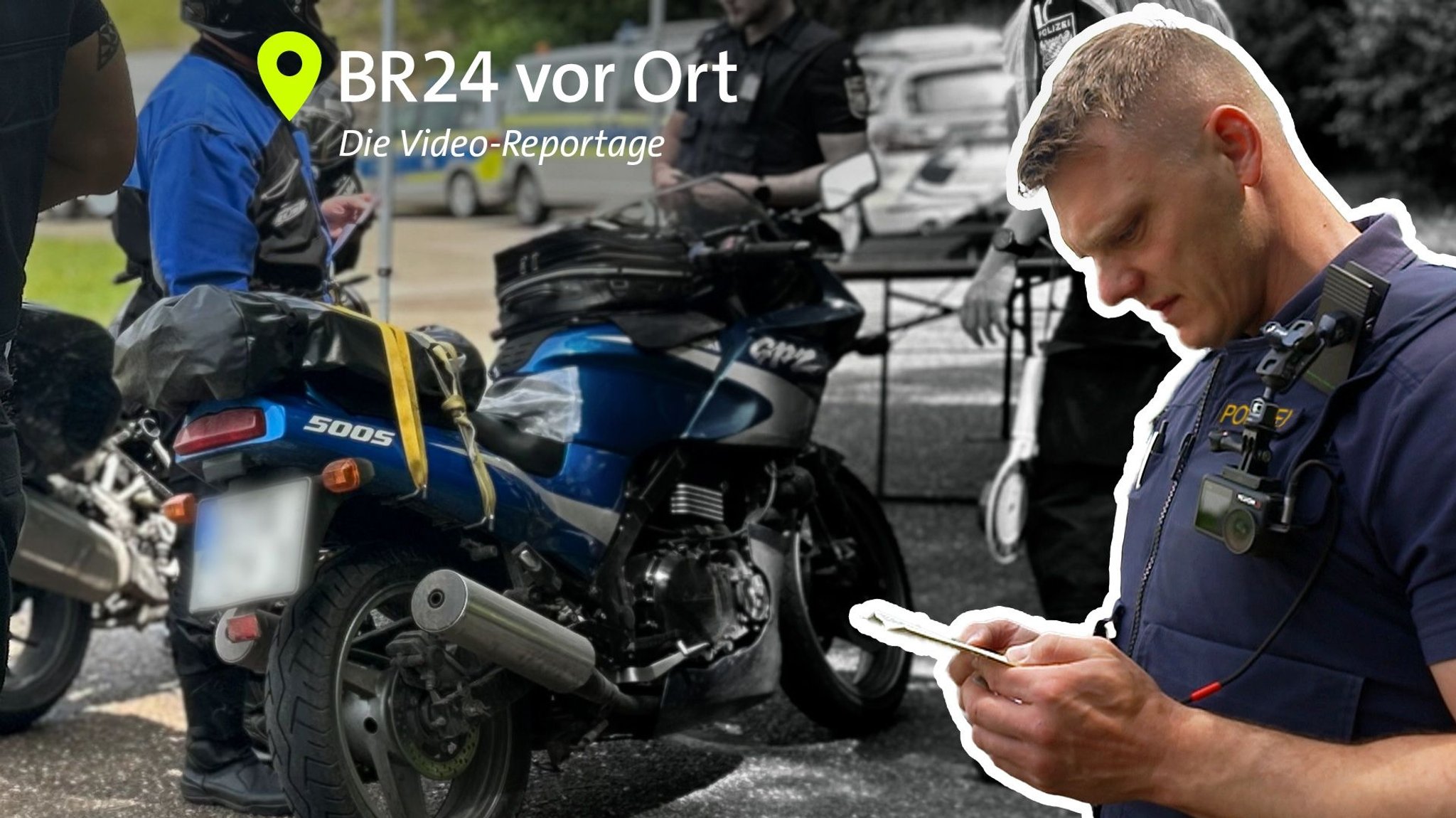Die Polizei führt immer häufiger Motorradkontrollen durch. | Bild: BR Die Polizei führt immer häufiger Motorradkontrollen durch.