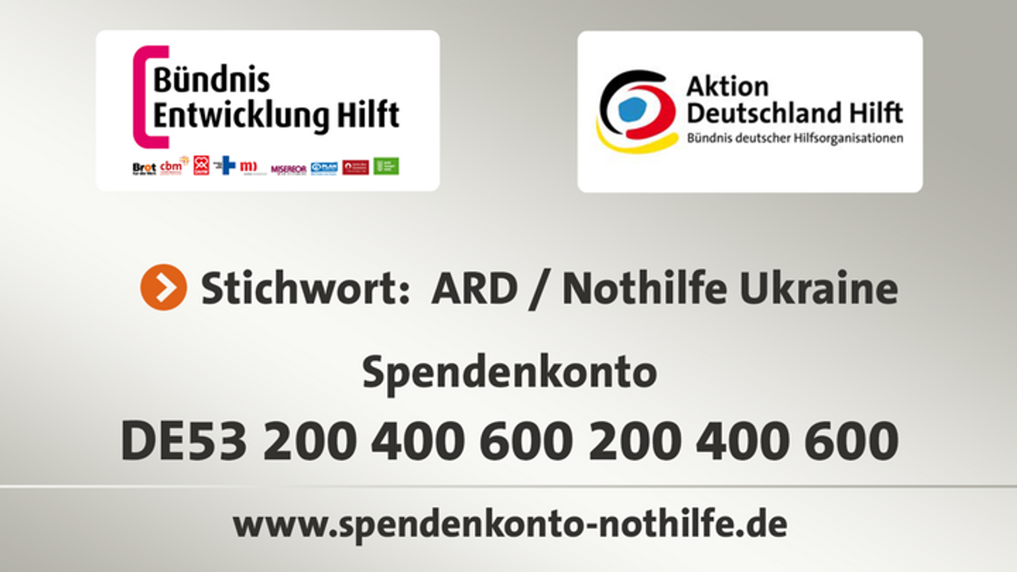 Spendenkonto ARD/Nothilfe Ukraine