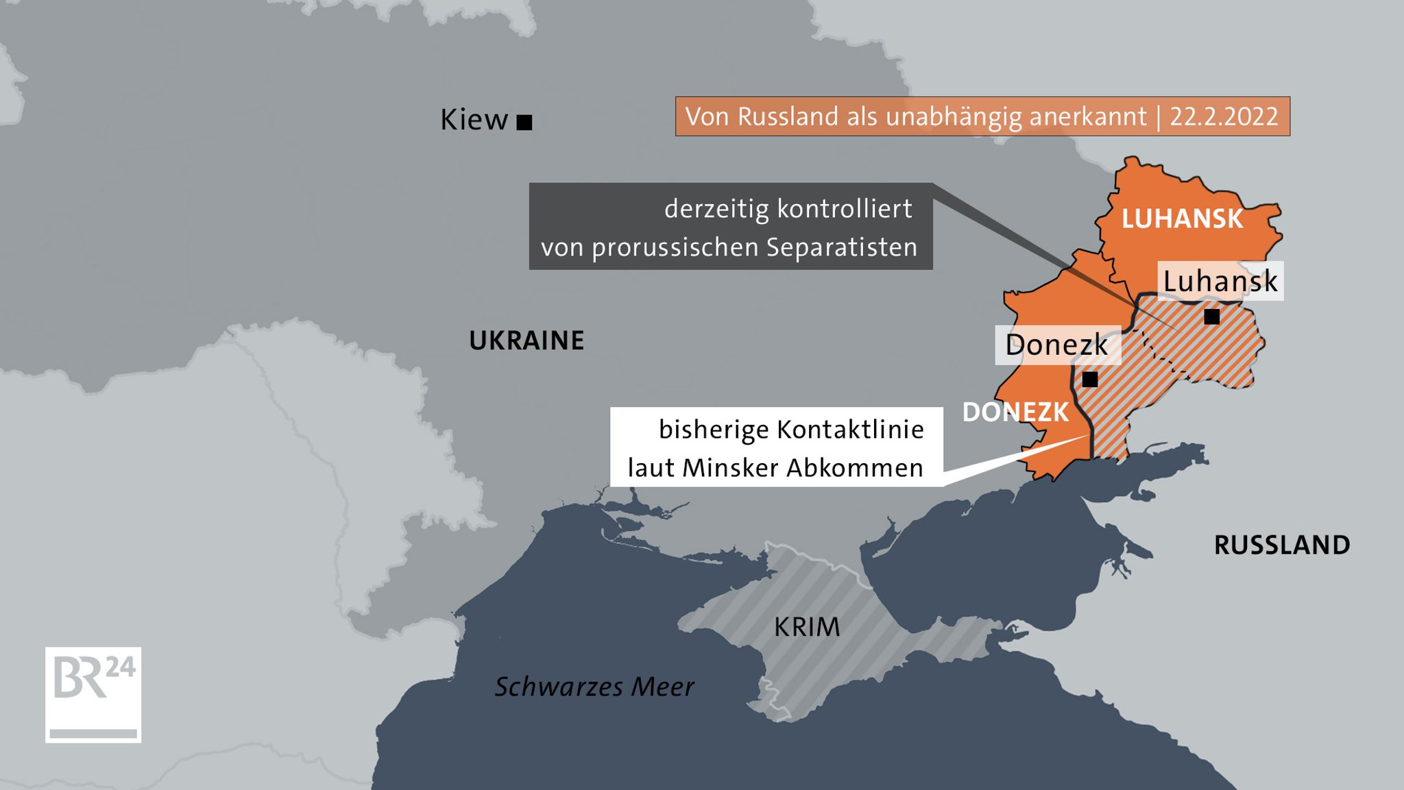 Die Regionen Donezk und Luhansk