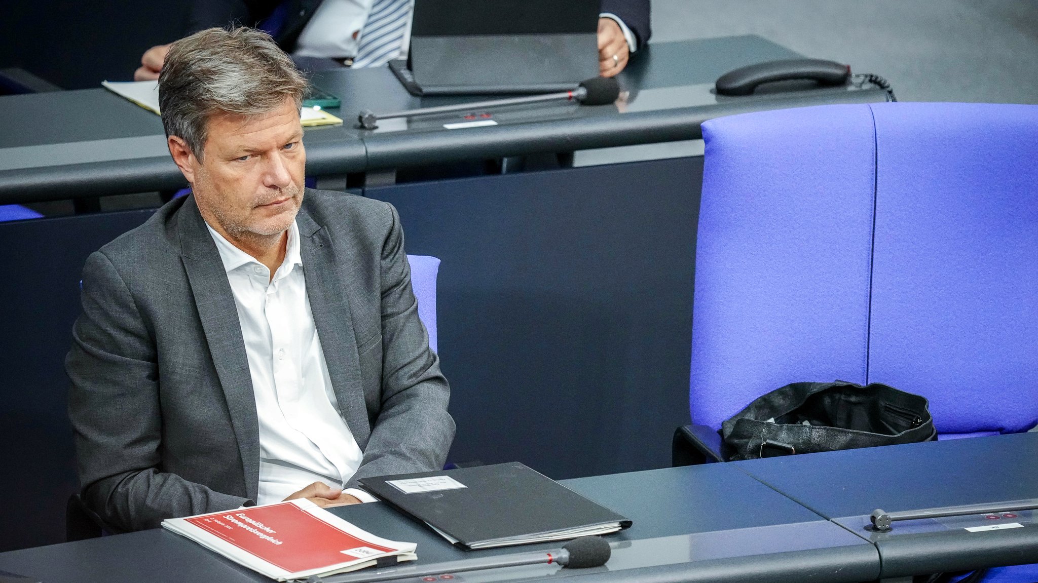 Robert Habeck, Bundesminister für Wirtschaft und Klimaschutz, heute im Bundestag