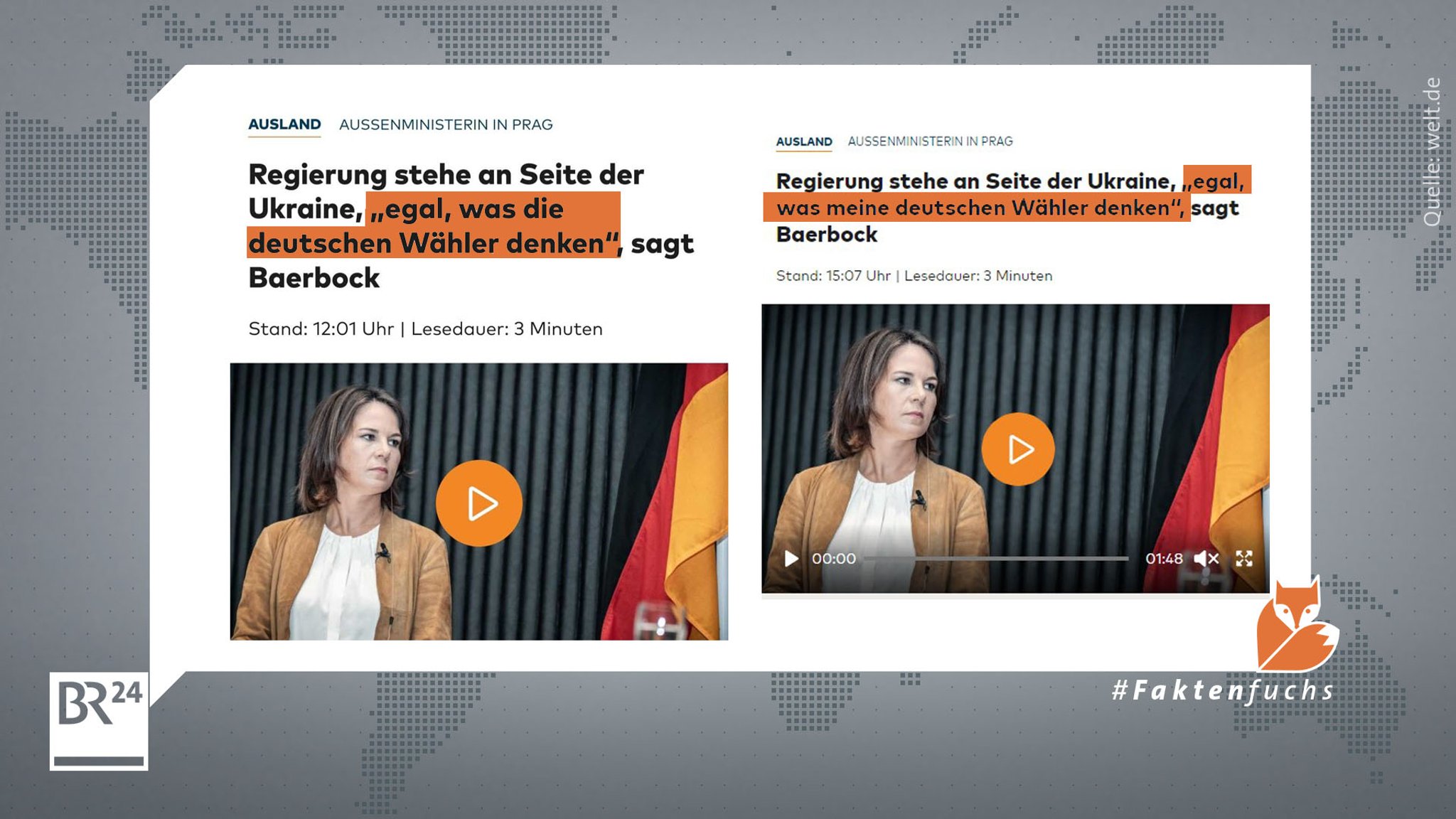 Der Artikel der "Welt" verbreitete das Zitat zunächst einen falschen Zitatausschnitt, korrigiert sich einige Stunden später.