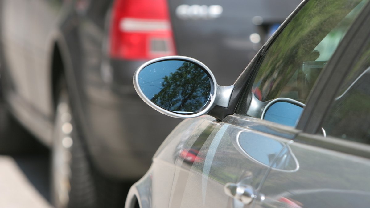 Teilansicht eines Autos mit Fahrertür und Seitenspiegel (Symbolbild)