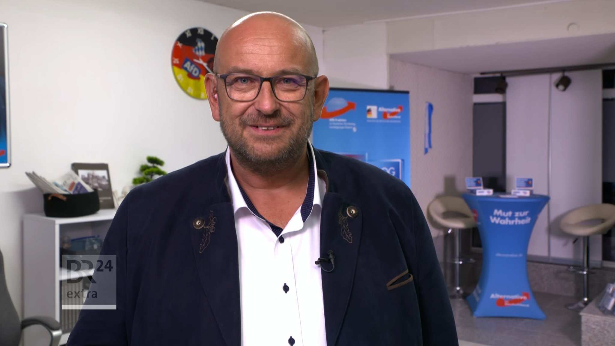 Stephan Protschka, Landesvorsitzender der bayerischen AfD, im BR24-Interview. | Bild: Bayerischer Rundfunk 2026 Stephan Protschka, Landesvorsitzender der bayerischen AfD, im BR24-Interview.
