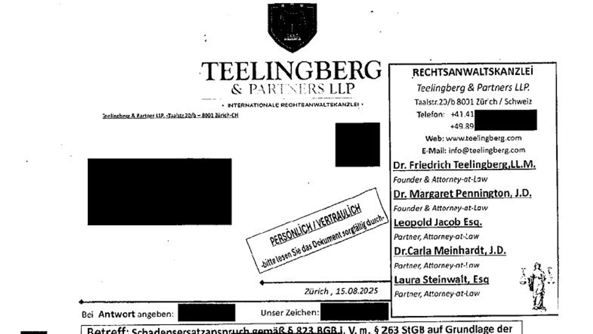 Die gefälschten Anwaltsschreiben sehen täuschend echt aus