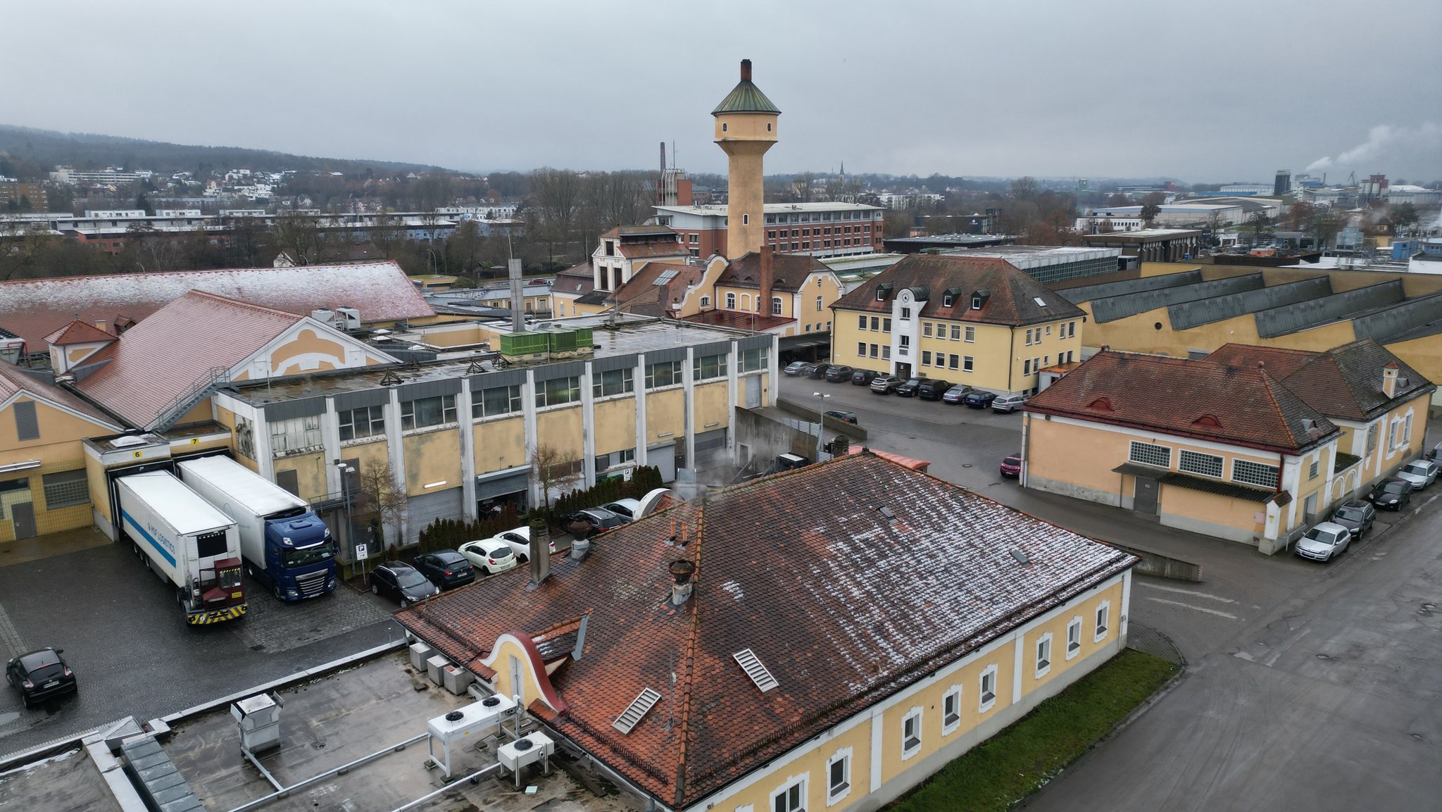 Der Schlachthof in Bamberg von oben.