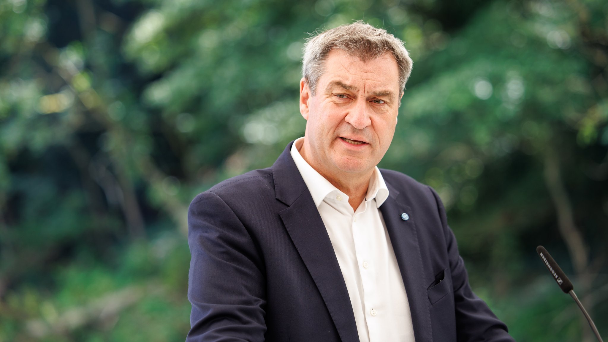 Markus Söder (CSU), Ministerpräsident von Bayern, spricht auf der Pressekonferenz nach einer Sitzung im Kloster Weltenburg bei Kelheim (Bayern). 