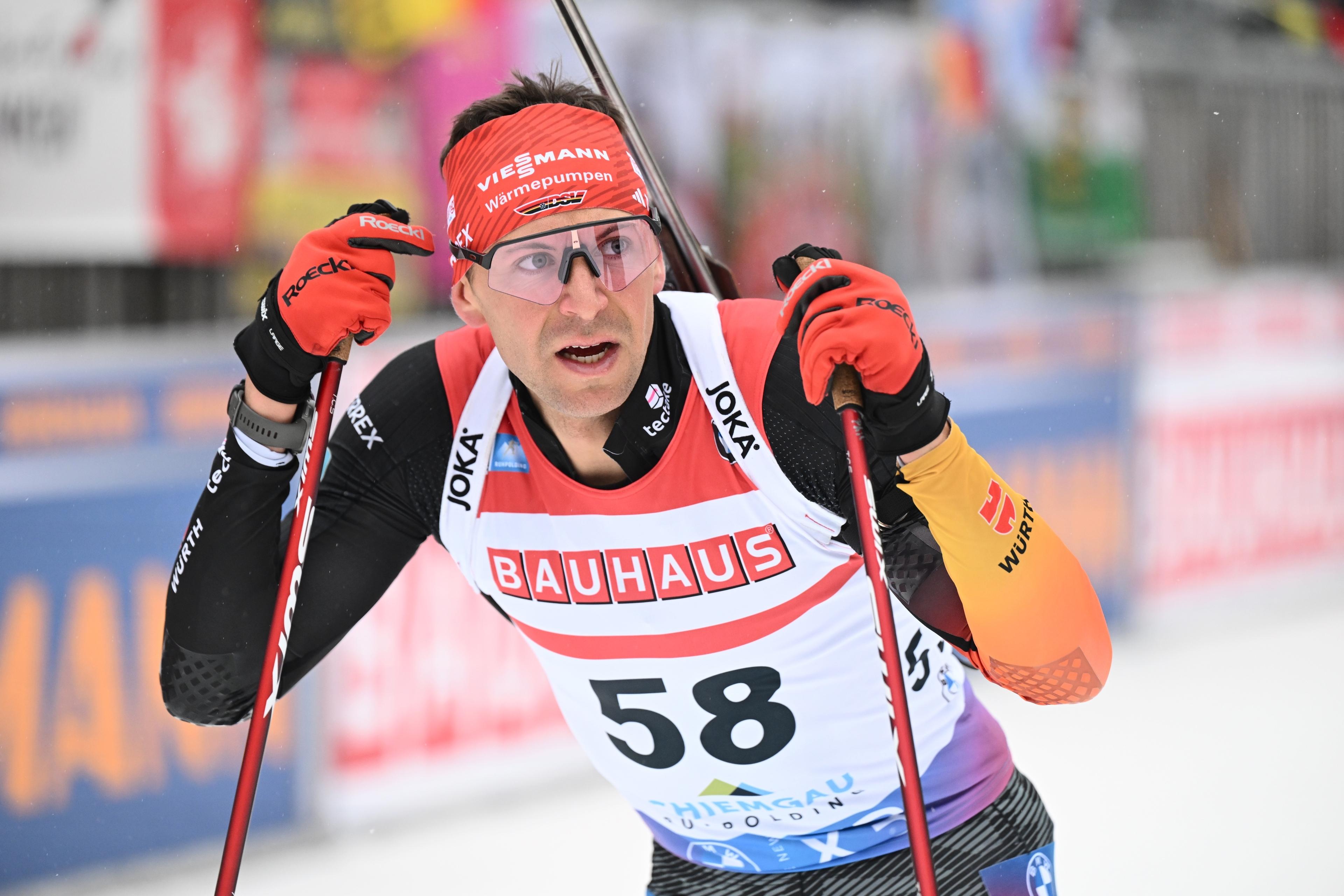 Philipp Nawrath beim Weltcup in Ruhpolding