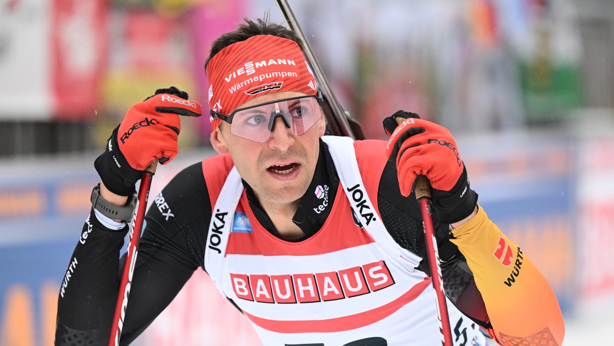 Philipp Nawrath beim Weltcup in Ruhpolding