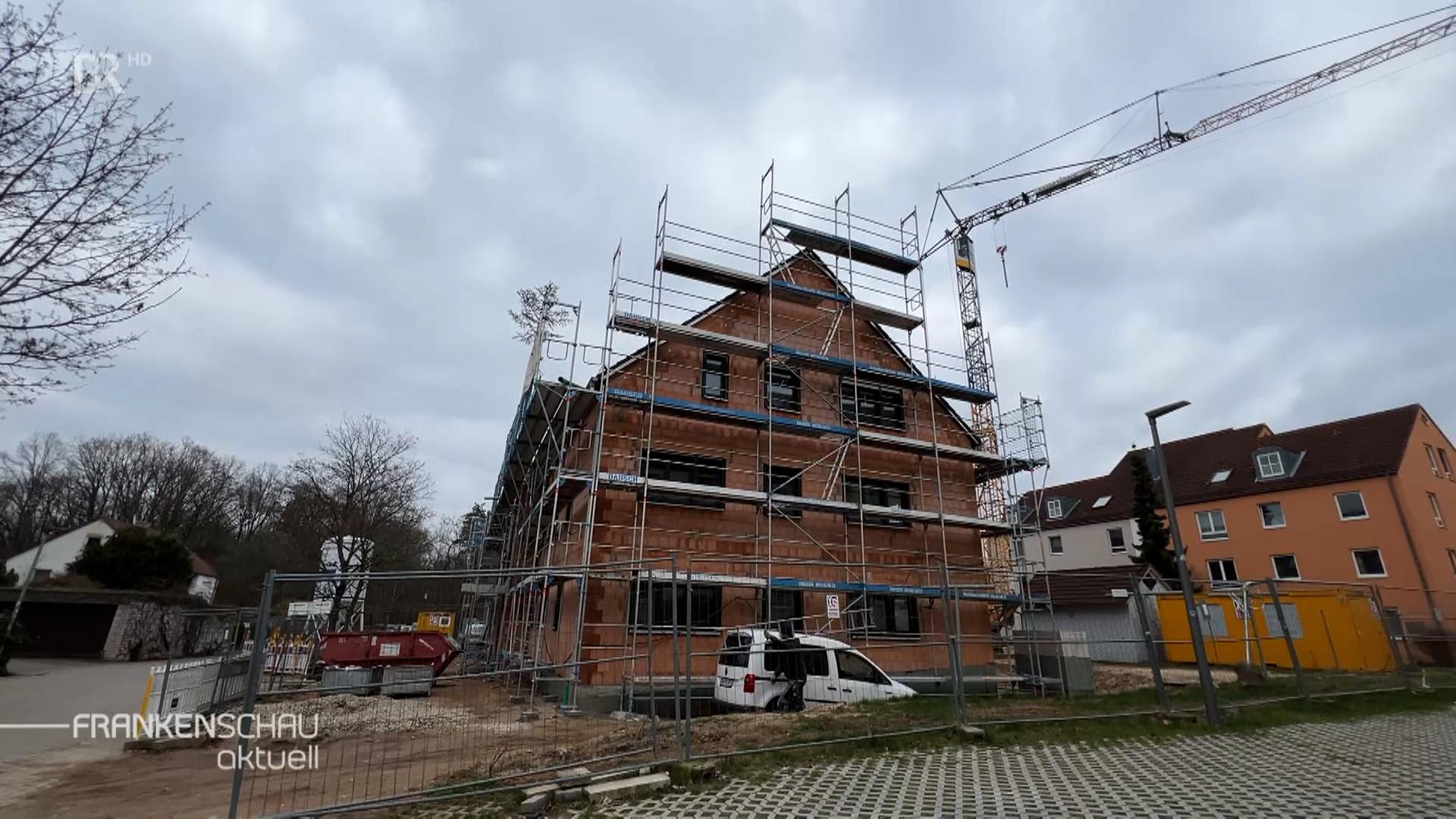 Baustelle von einem Hausbau.