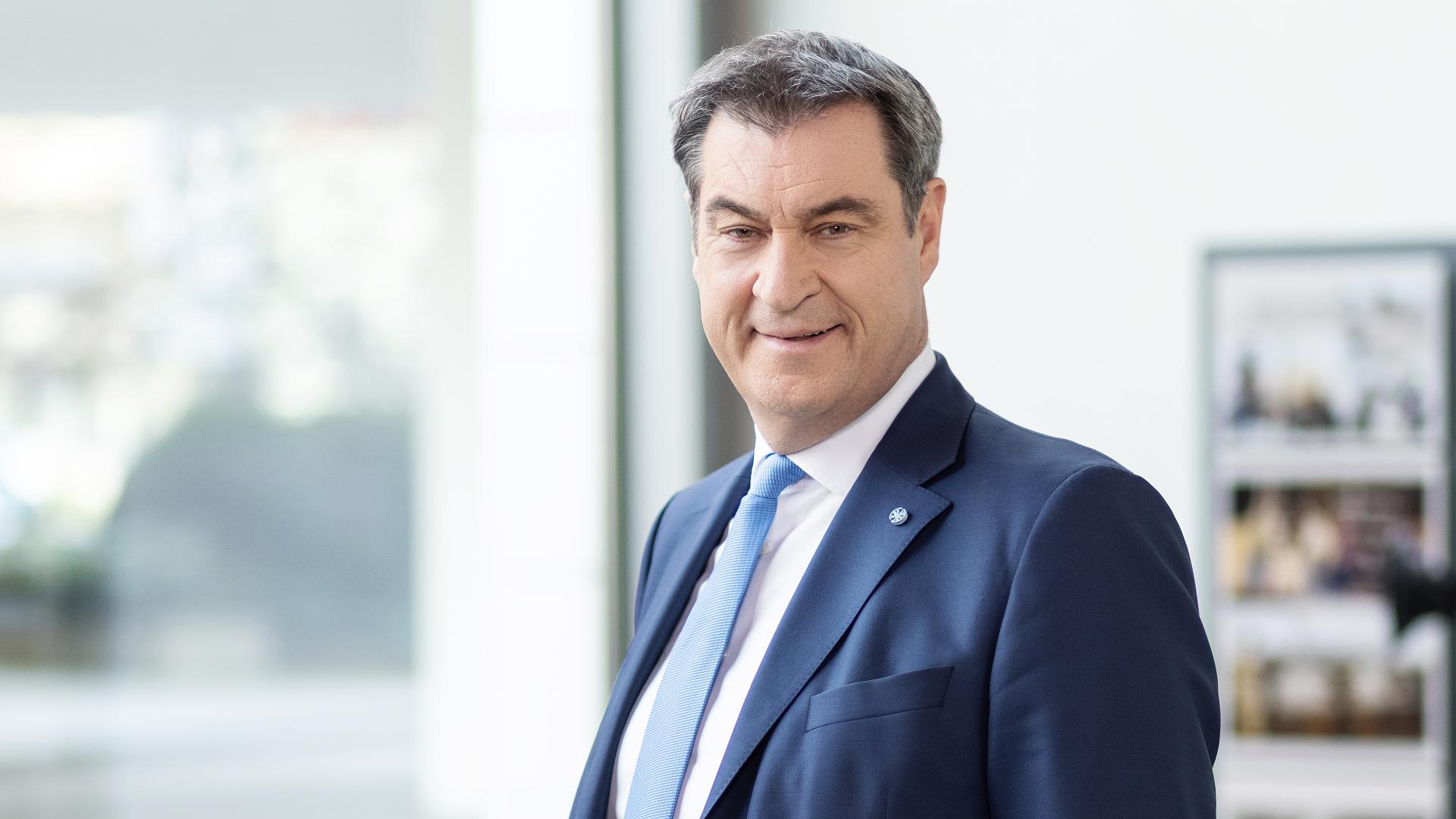 Der Bayerischer Ministerpräsident Markus Söder bei seiner Neujahrsansprache zum Jahreswechsel 2022/2023.