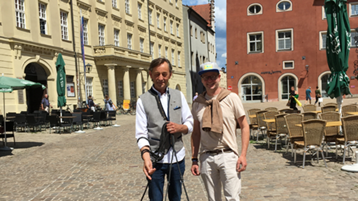 Seppi Küblbeck und Oliver Storz bei einem Regensburg-Besuch im Juni.