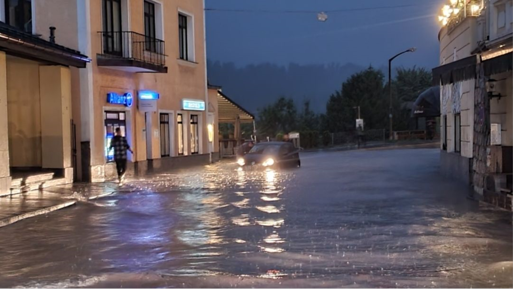 Hochwasser in Bechtesgaden im Juli 2021.
