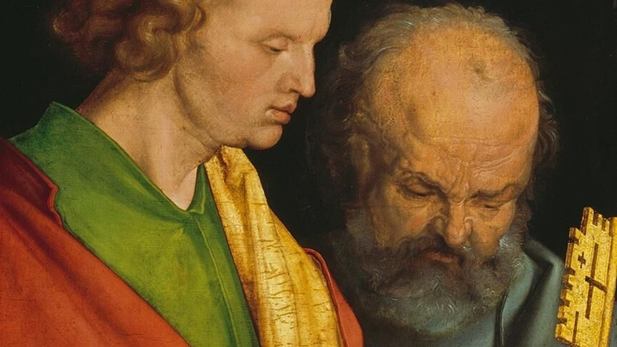 Albrecht Dürer: Vier Apostel (Johannes Evangelist und Petrus) | Bild: Bayerische Staatsgemäldesammlungen – Alte Pinakothek München Albrecht Dürer: Vier Apostel (Johannes Evangelist und Petrus)