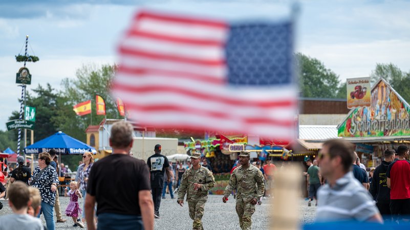 Archivbild: Das bayerisch-amerikanische Volksfest in Grafenwöhr 2023. | Bild: picture alliance/dpa | Armin Weigel Archivbild: Das bayerisch-amerikanische Volksfest in Grafenwöhr 2023.