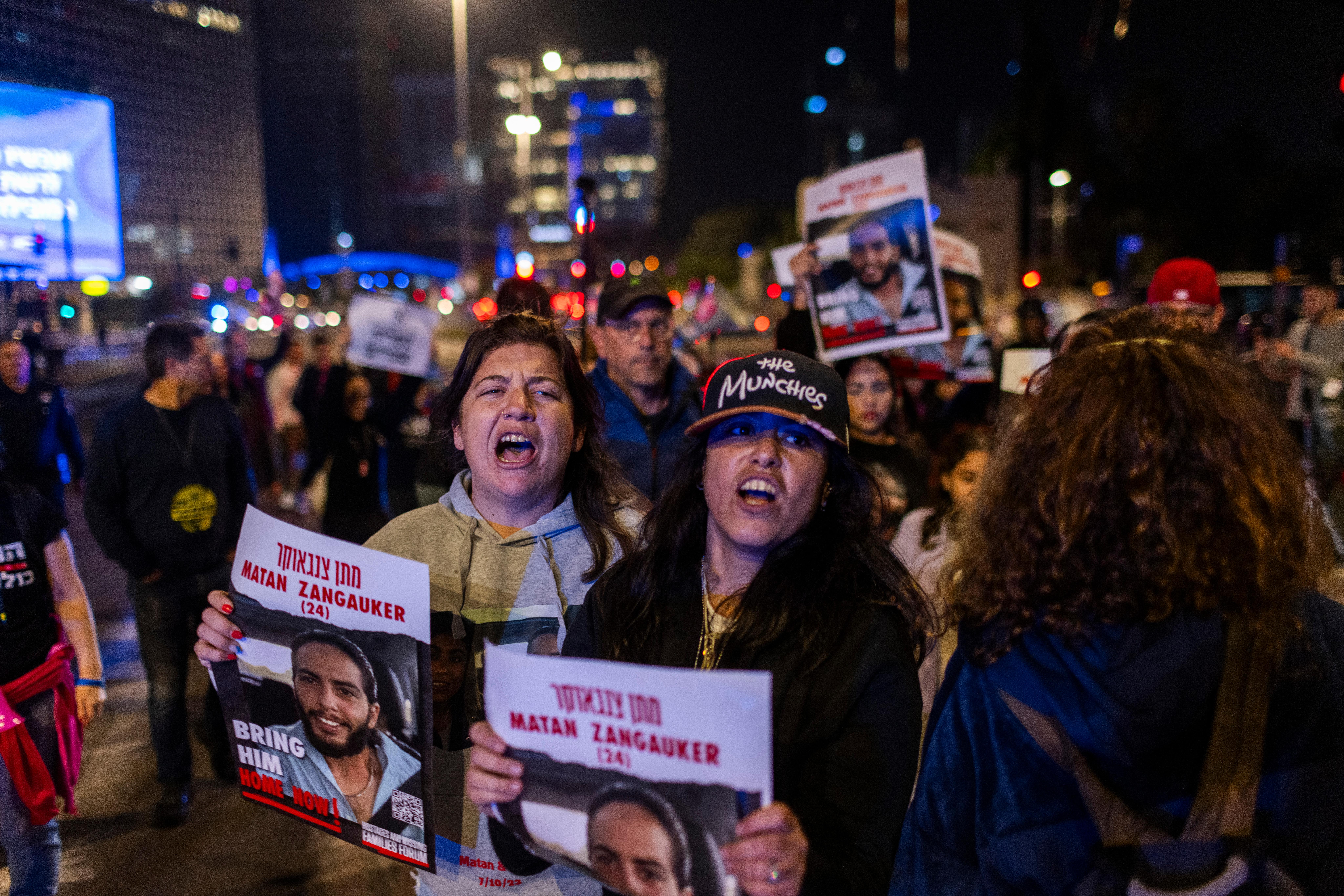 Geisel-Angehörige demonstrierten vordem Amtssitz von Premier Netanjahu