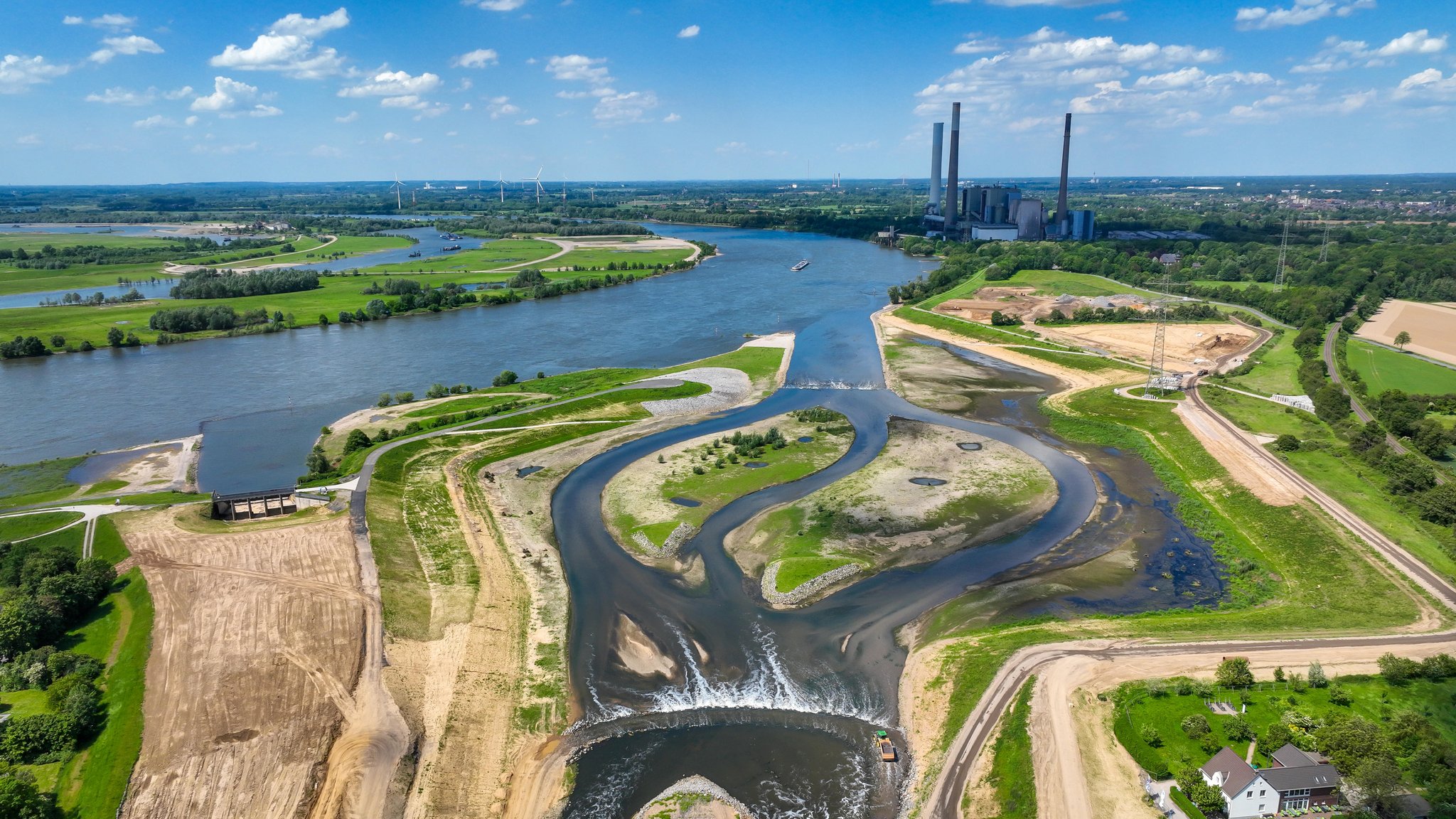 Renaturierung der Emscher – neue Emschermündung in den Rhein