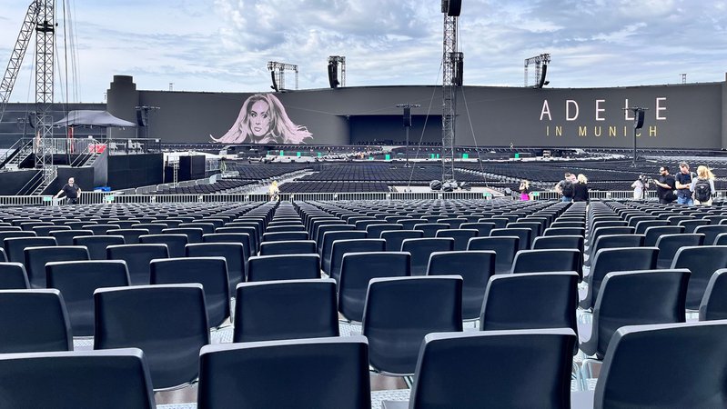 Adele in München: So sieht es in der neuen "Pop-up"-Arena aus | Bild: BR/Sandra Demmelhuber Adele in München: So sieht es in der neuen "Pop-up"-Arena aus