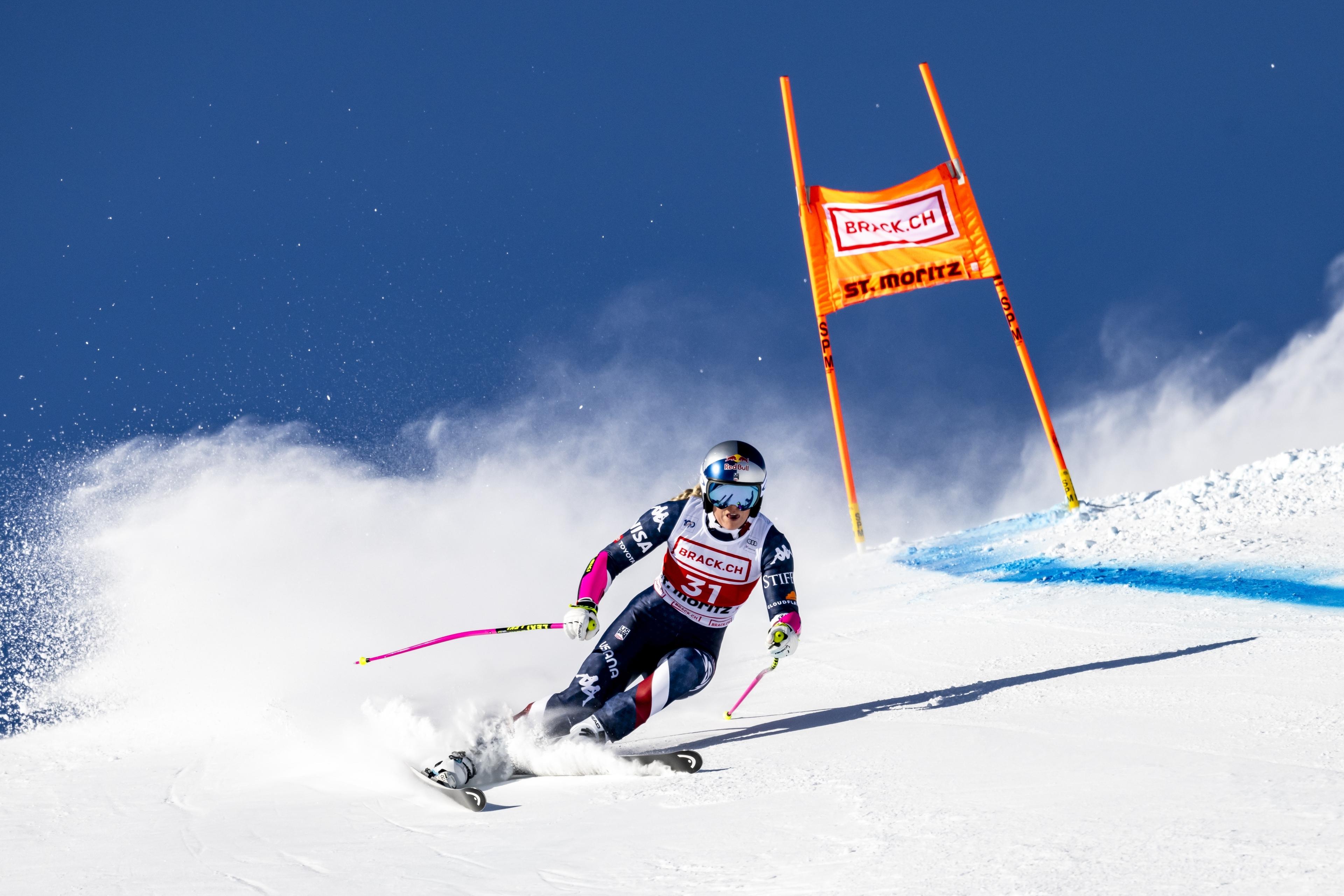 Lindsey Vonn beim Super G in St. Moritz
