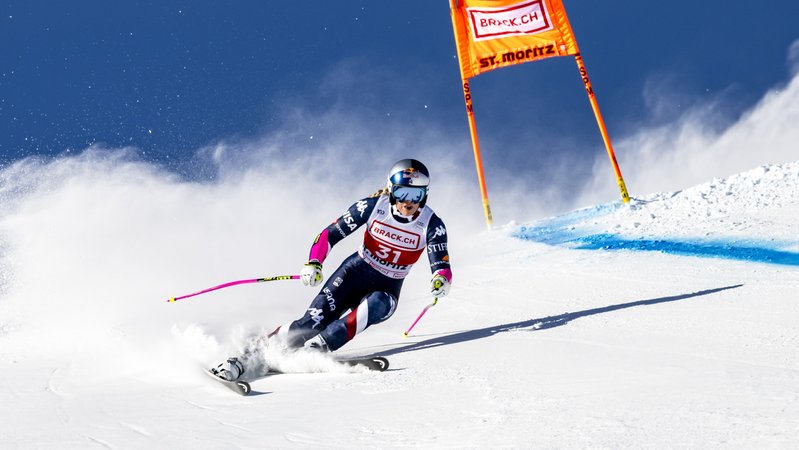Lindsey Vonn beim Super G in St. Moritz | Bild: picture-alliance/dpa Lindsey Vonn beim Super G in St. Moritz