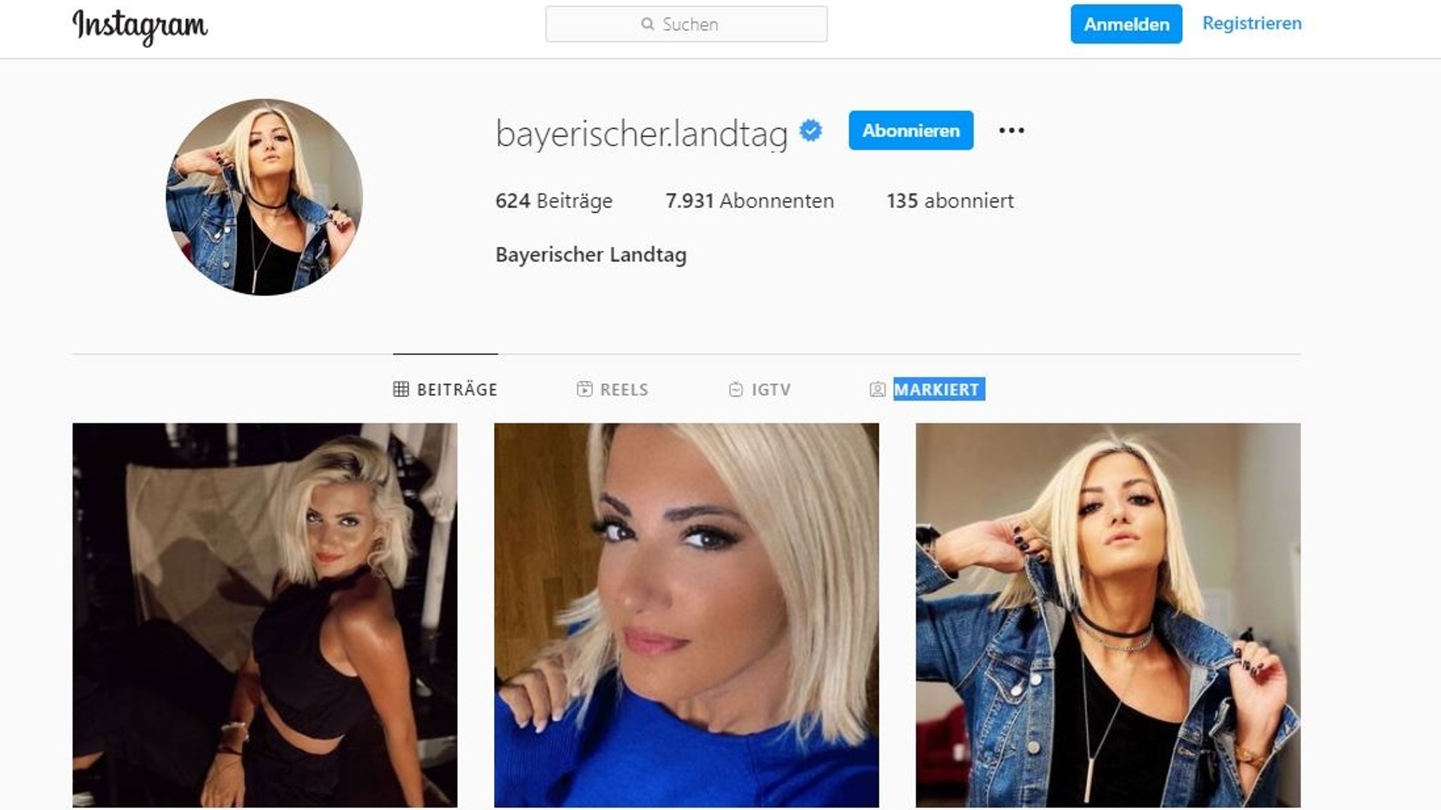 Instagram-Account des Landtag - offenkundig gehackt.