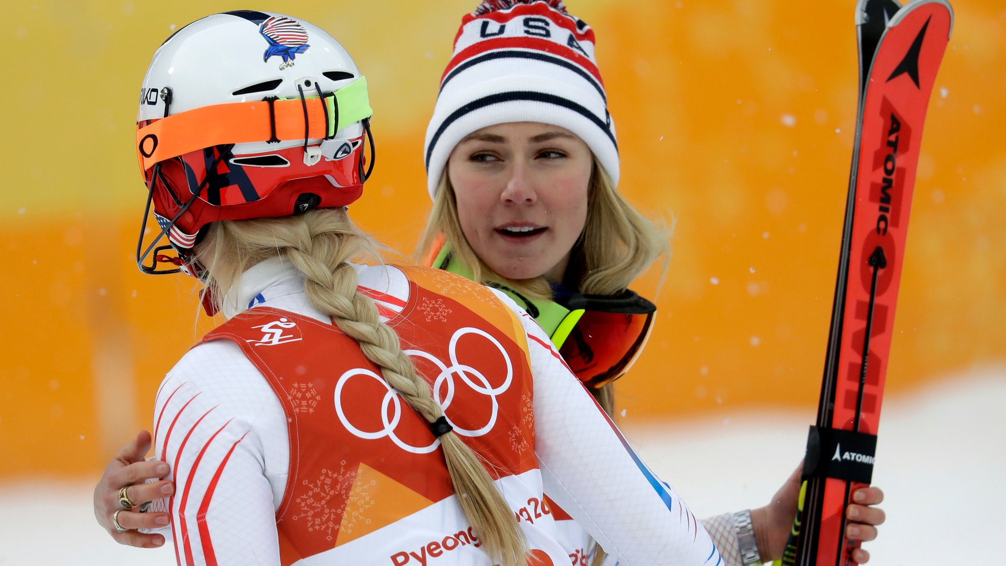 Lindsey Vonn (l.) und Mikaela Shiffrin bei Olympia 2018