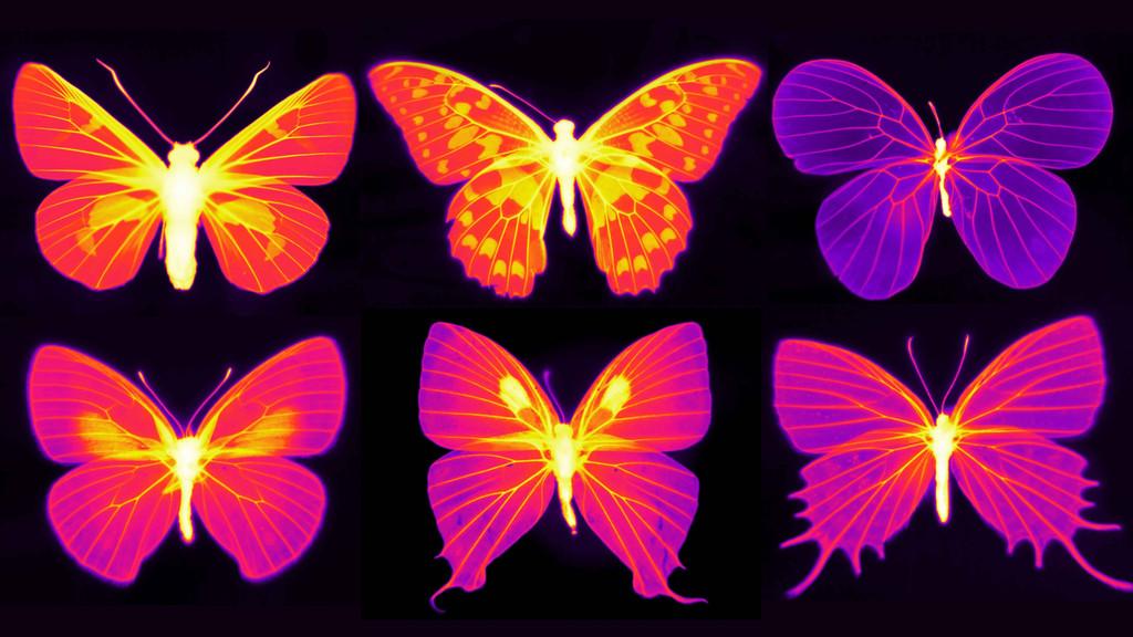 Schmetterlingsflügel unter Infrarotlicht