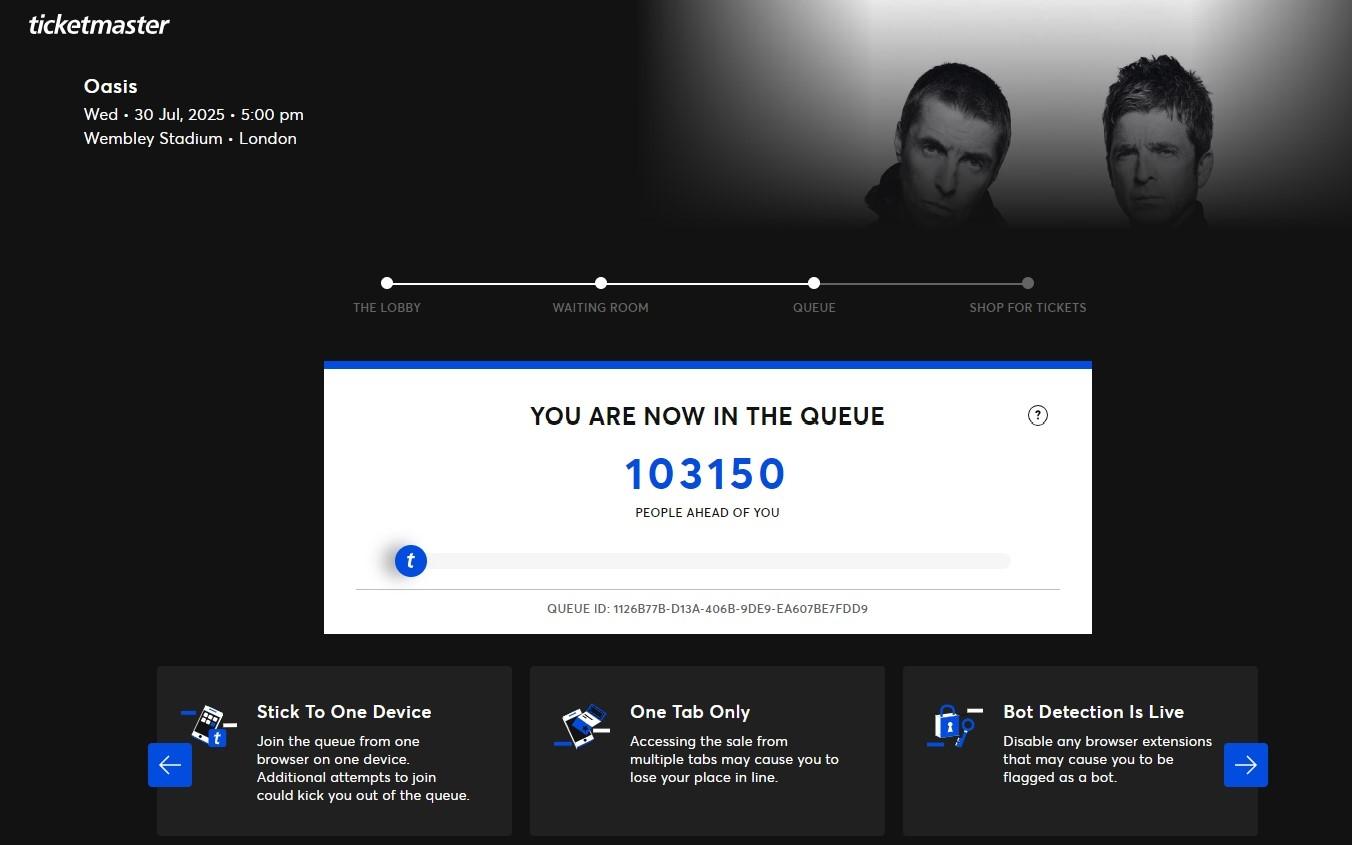 Viele Oasis-Fans mussten sich beim Verkaufsstart für die Versöhnungstour mit Fehlermeldungen und langen Wartezeiten herumschlagen.