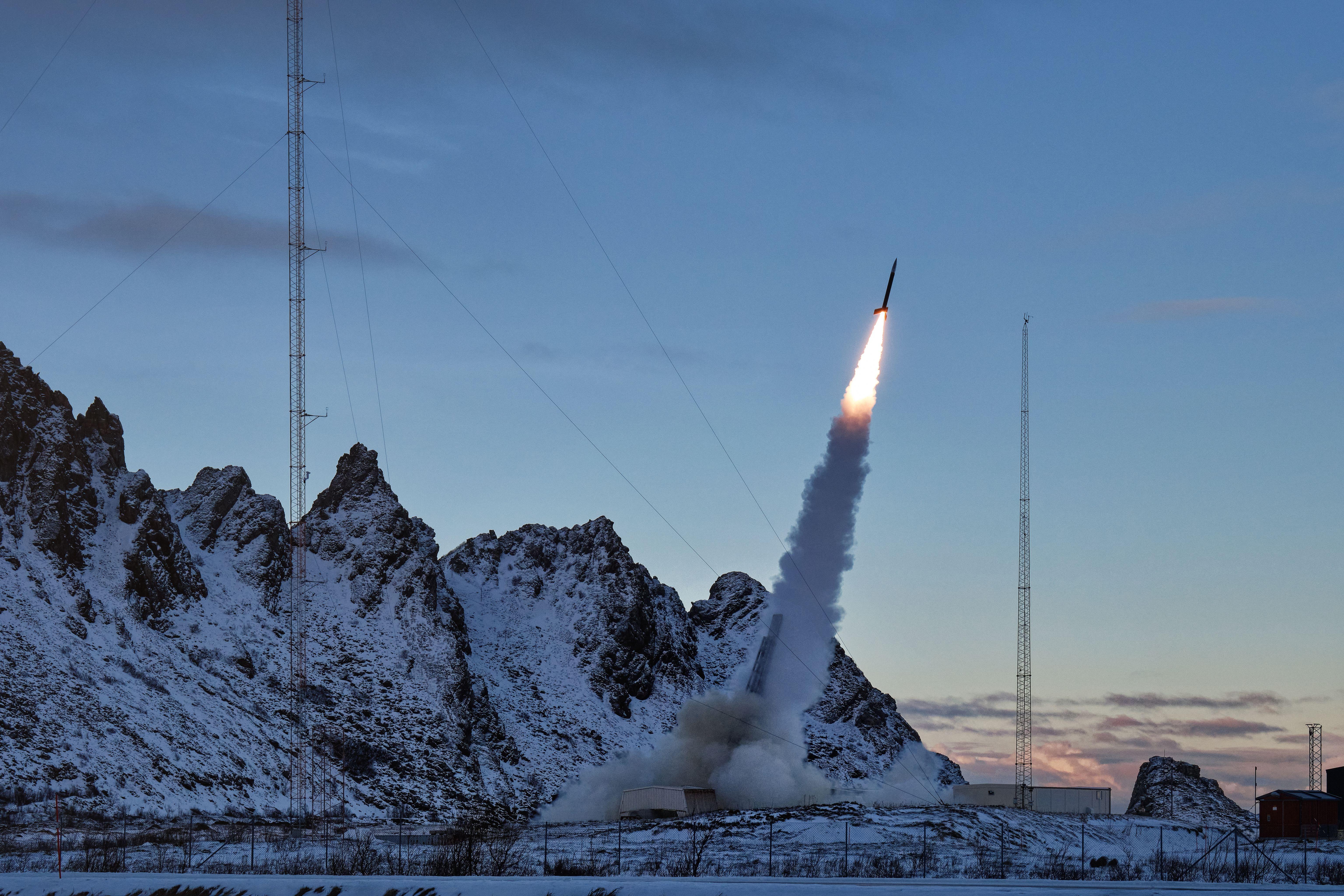 Norwegen, Andøya: Das Münchner Start-Up Hypersonica hat am 3. Februar die erste europäische Hyperschallrakete getestet.