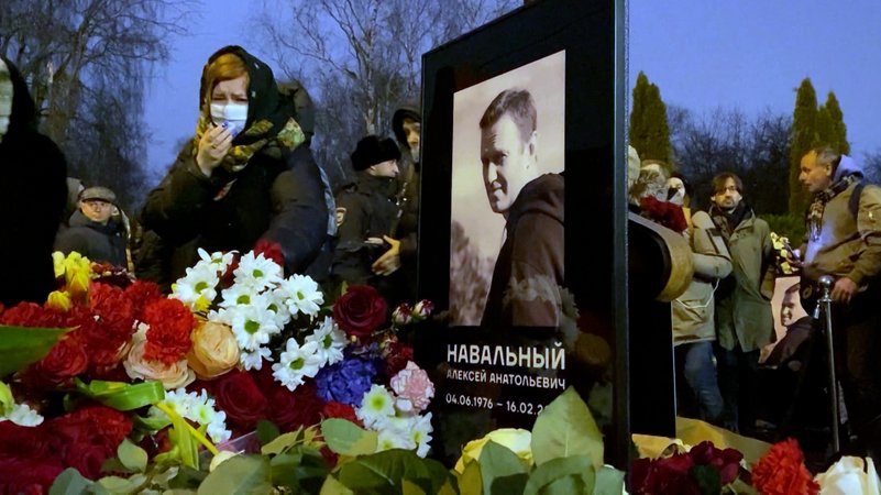 Protest bei Nawalny-Trauerfeier in Moskau