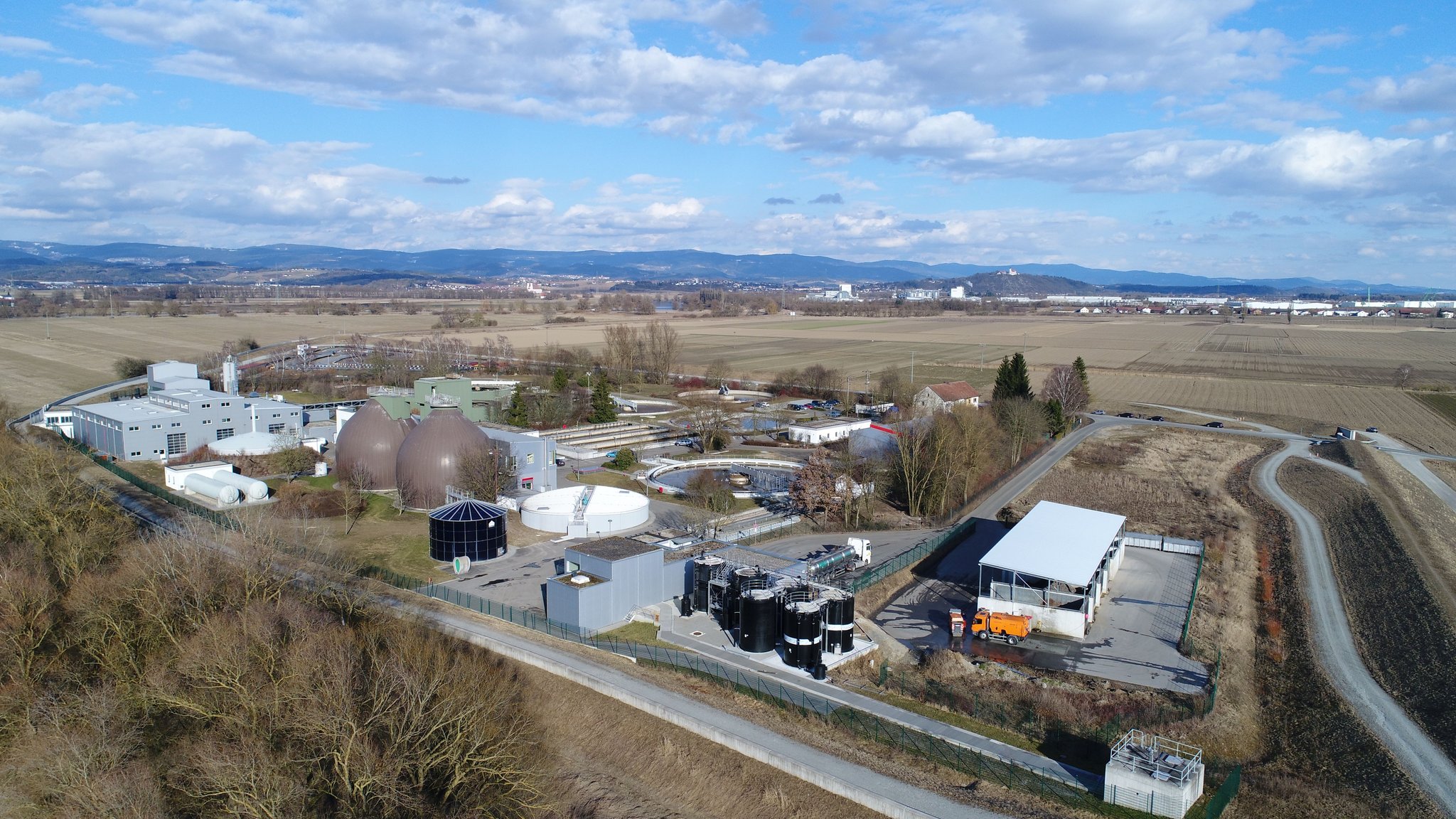 Blick auf die Kläranlage in Straubing-Ost