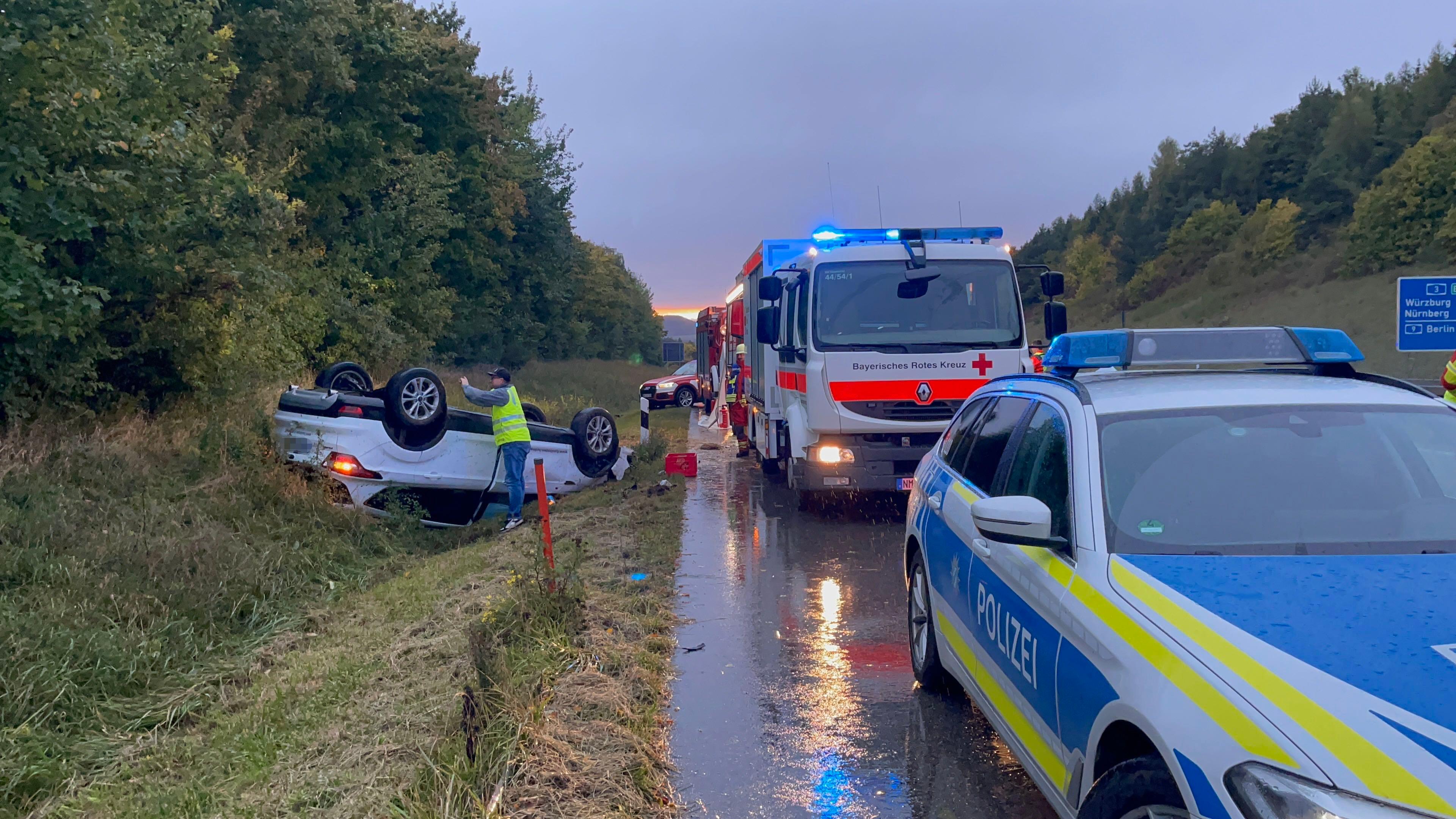 Unfallstelle auf der A3 bei Parsberg.