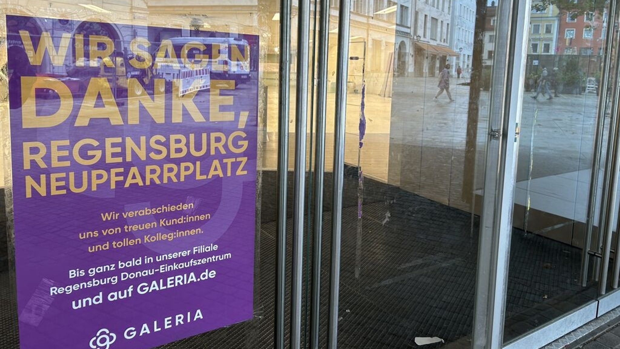 Galeria-Kaufhof-Filiale in der Regensburger Innenstadt am letzten Verkaufstag