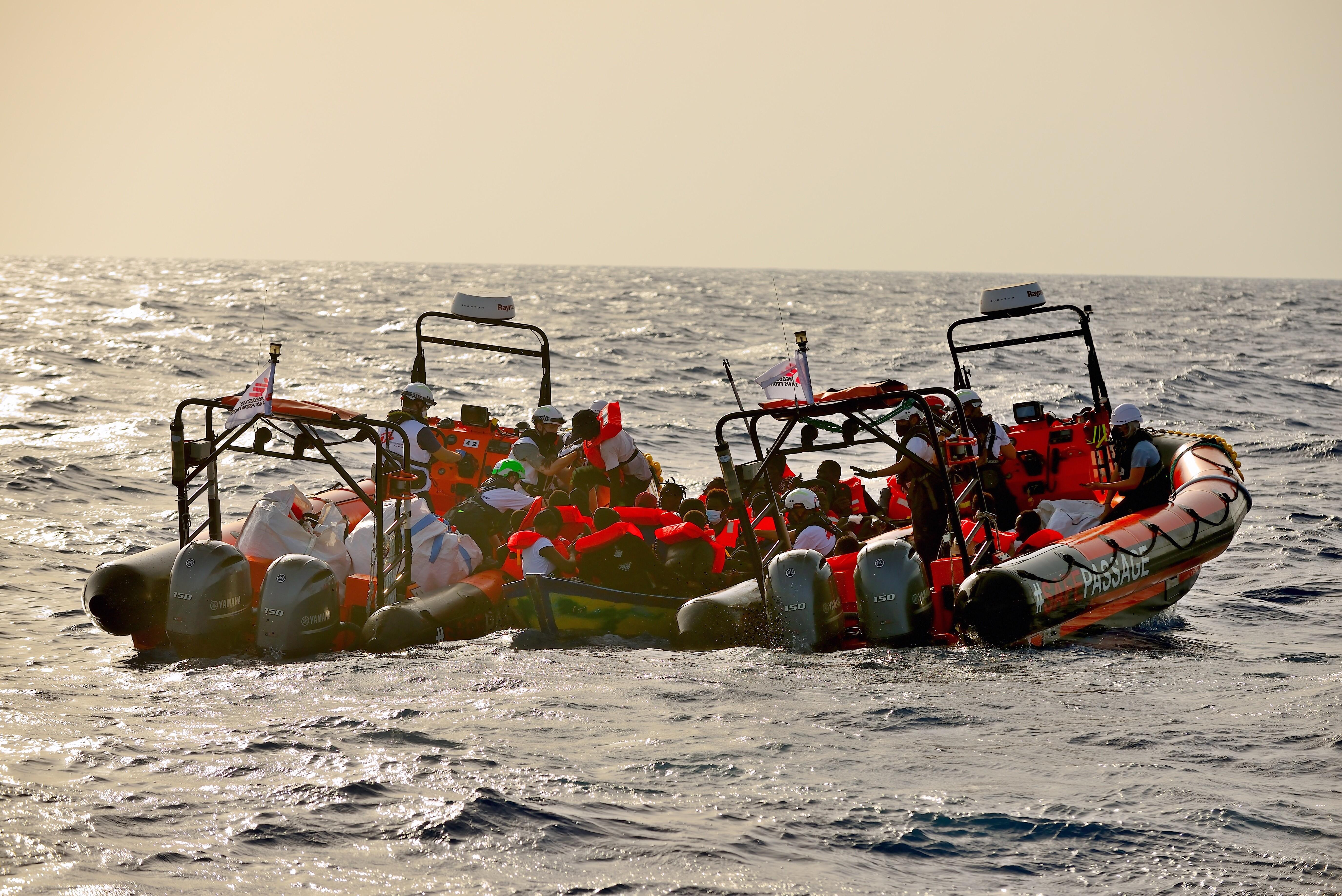 (Archivild) Seenotrettung im zentralen Mittelmeer.
