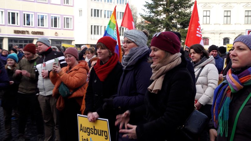 Demonstration gegen Rechtsextremismus in Augsburg | Bild: BR Demonstration gegen Rechtsextremismus in Augsburg