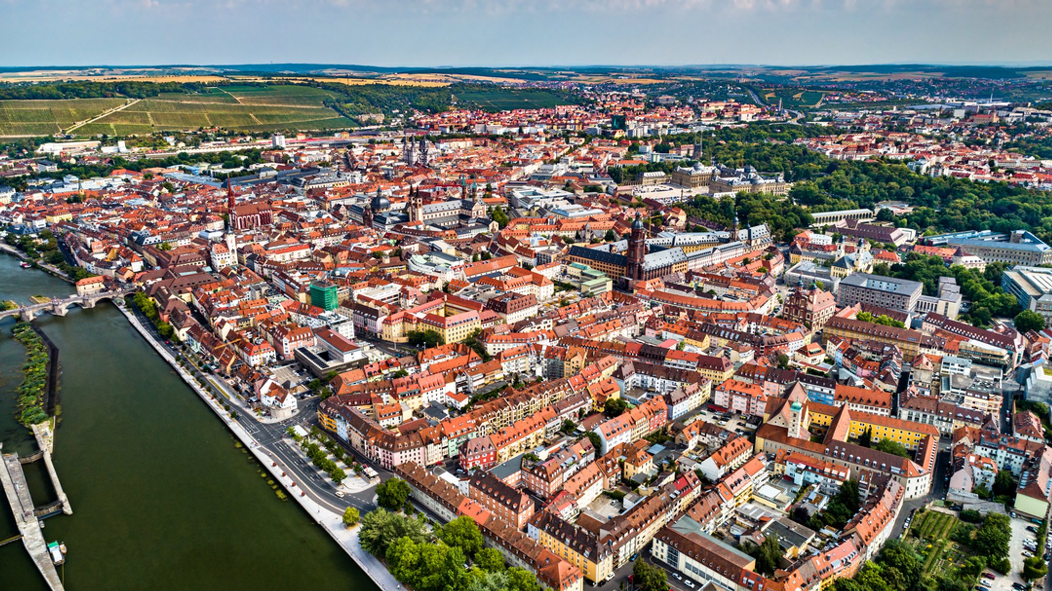 Luftbild der Würzburger Innenstadt