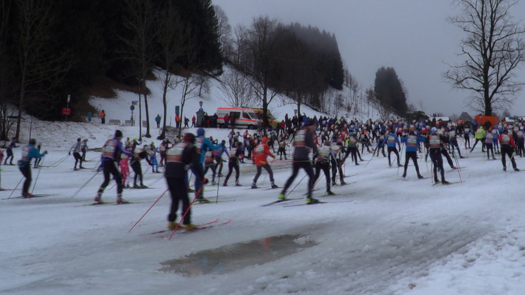 Schneematschschlacht am Samstag in der freien Technik beim König-Ludwig-Lauf.