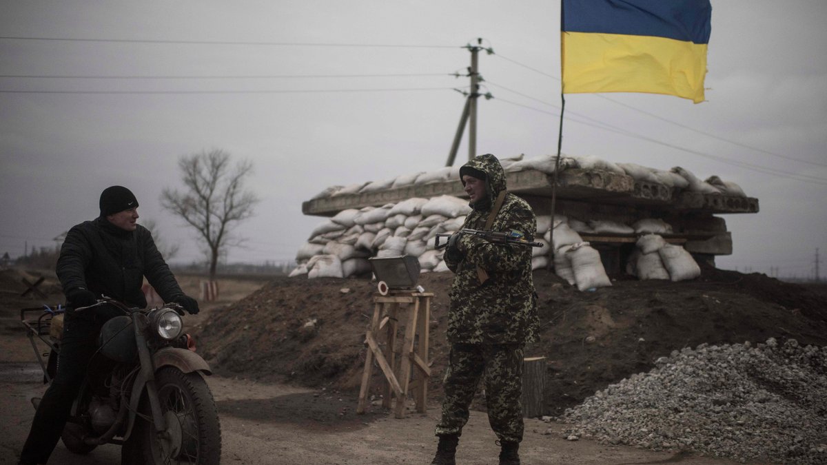Ukrainischer Checkpoint bei Tschermalyk