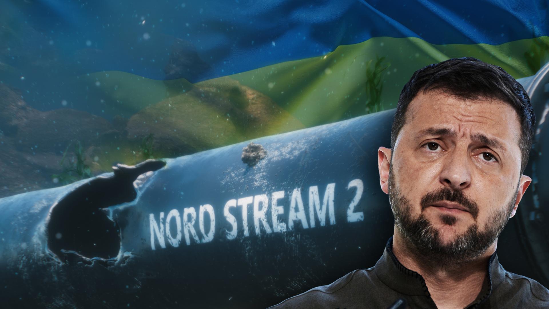 Selenskyj vor der gesprengten Nord Stream Pipeline