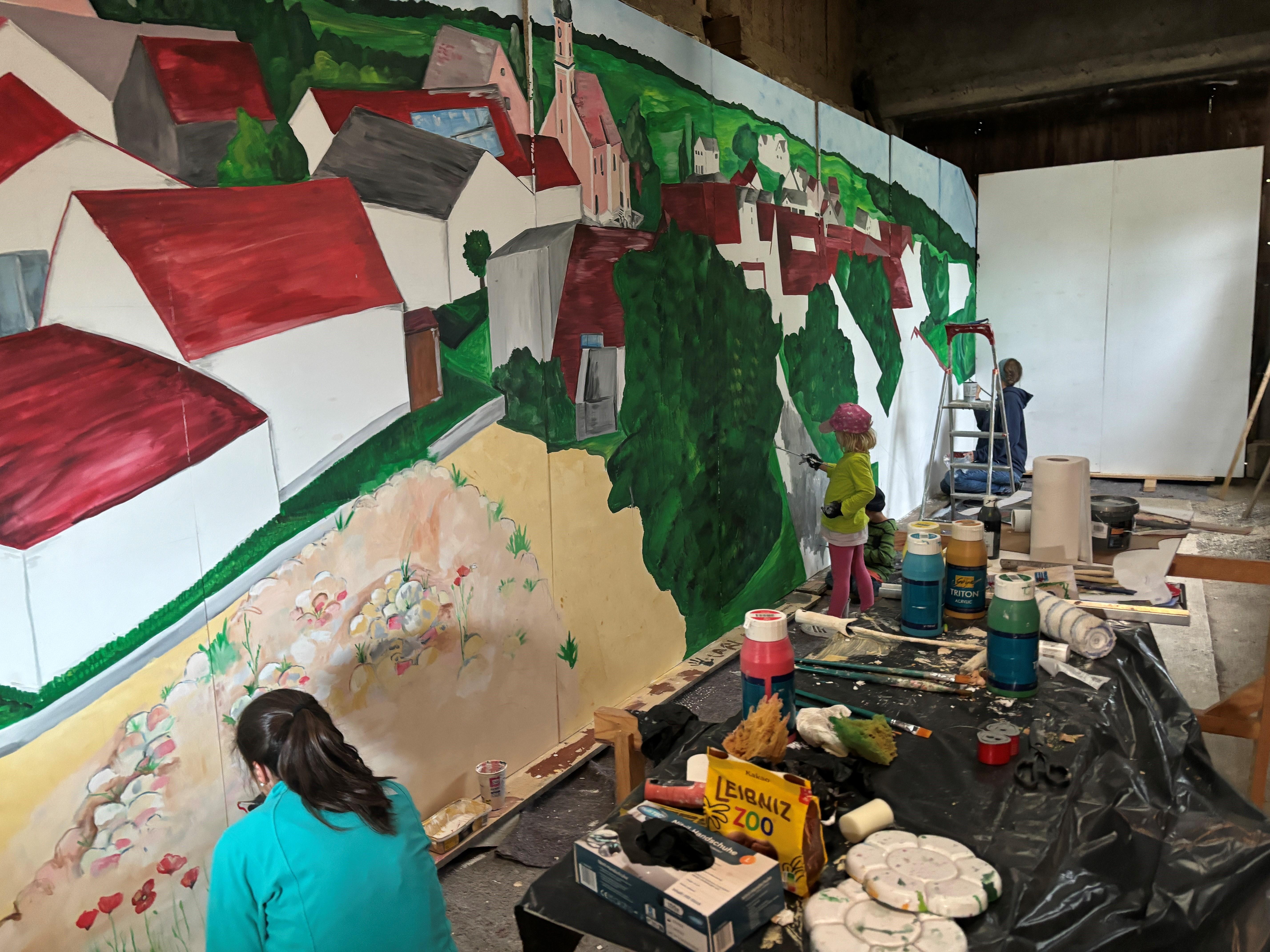 Gemeinsames Kulissenmalen in Oberliezheim