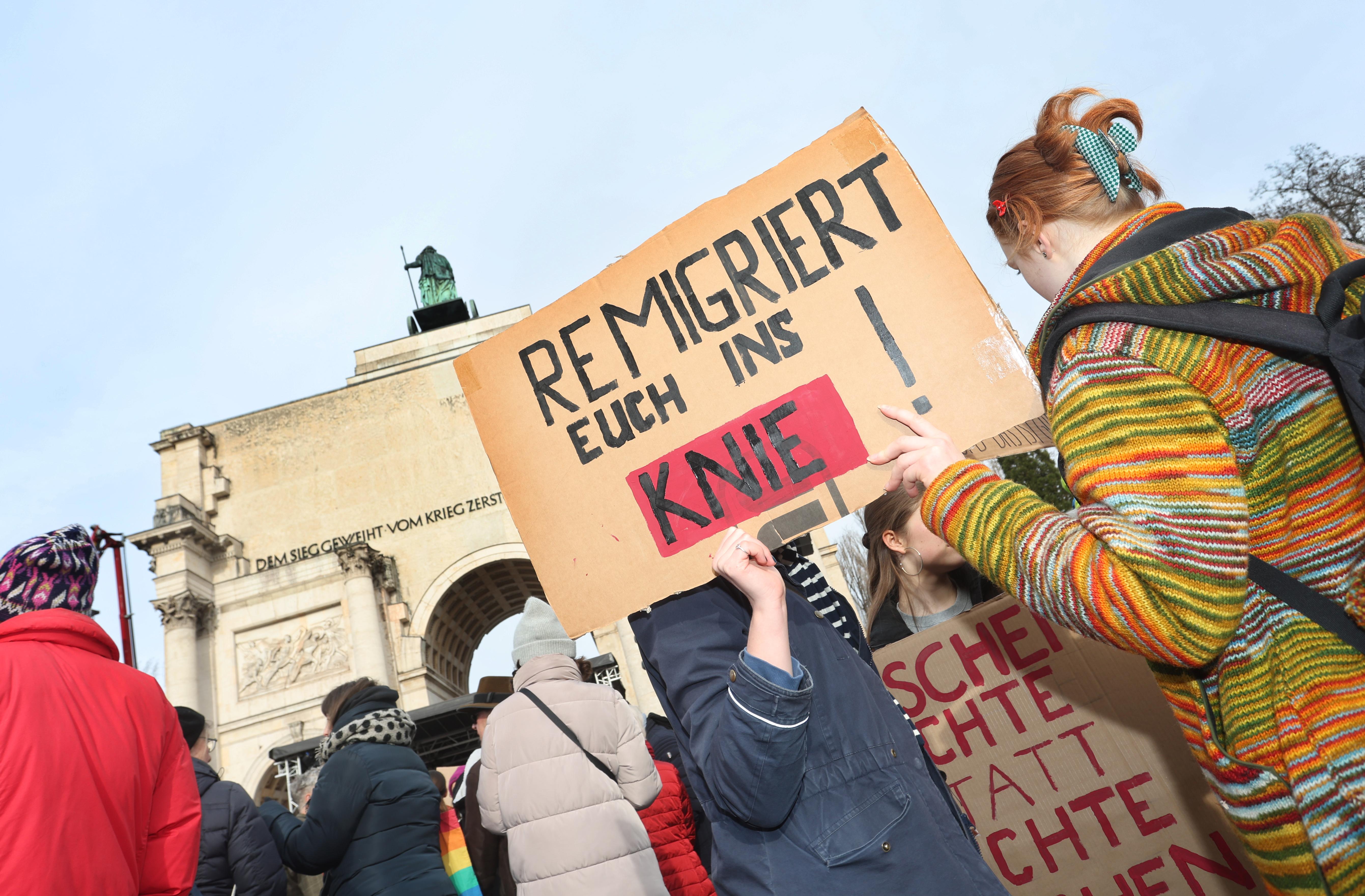 Demonstration in München gegen rechts