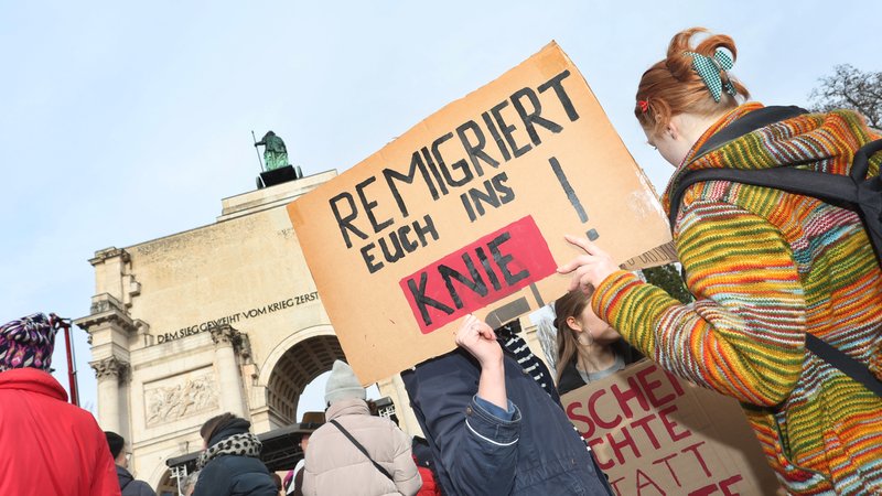 Demonstration in München gegen rechts