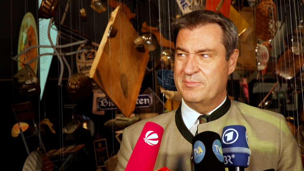 Söder und Aiwanger begrüßen Wiesn-Entscheidung | Bild: BR Söder und Aiwanger begrüßen Wiesn-Entscheidung