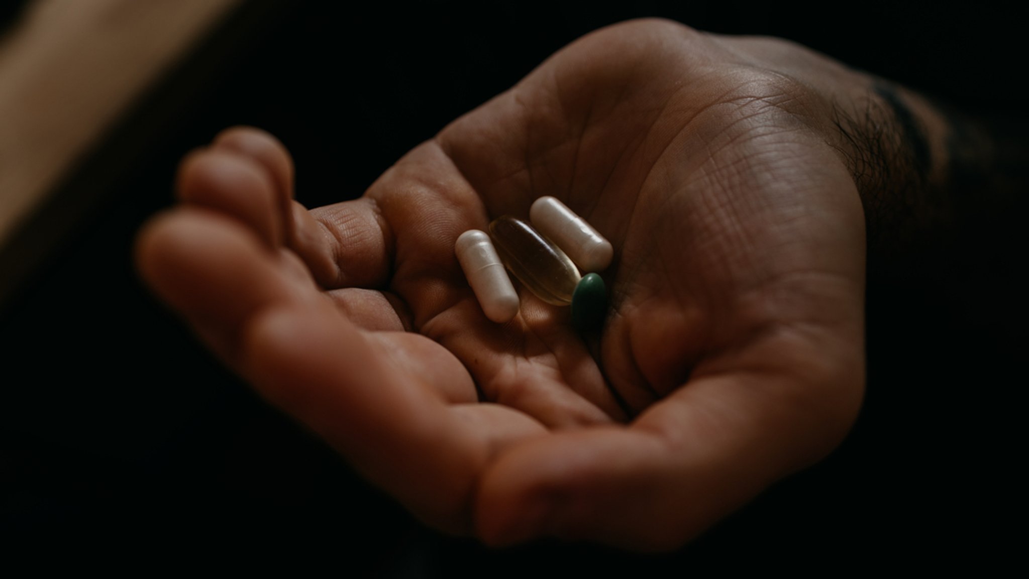 Symbolbild: Eine Person hält verschiedene Tabletten in der Hand. Investoren versprechen sich von Substanzen, die ansonsten als Drogen bekannt sind, unter anderem Hilfe für Menschen, die an Depressionen leiden. Fachleute fürchten einen Hype und mahnen gründlichere Studien an.