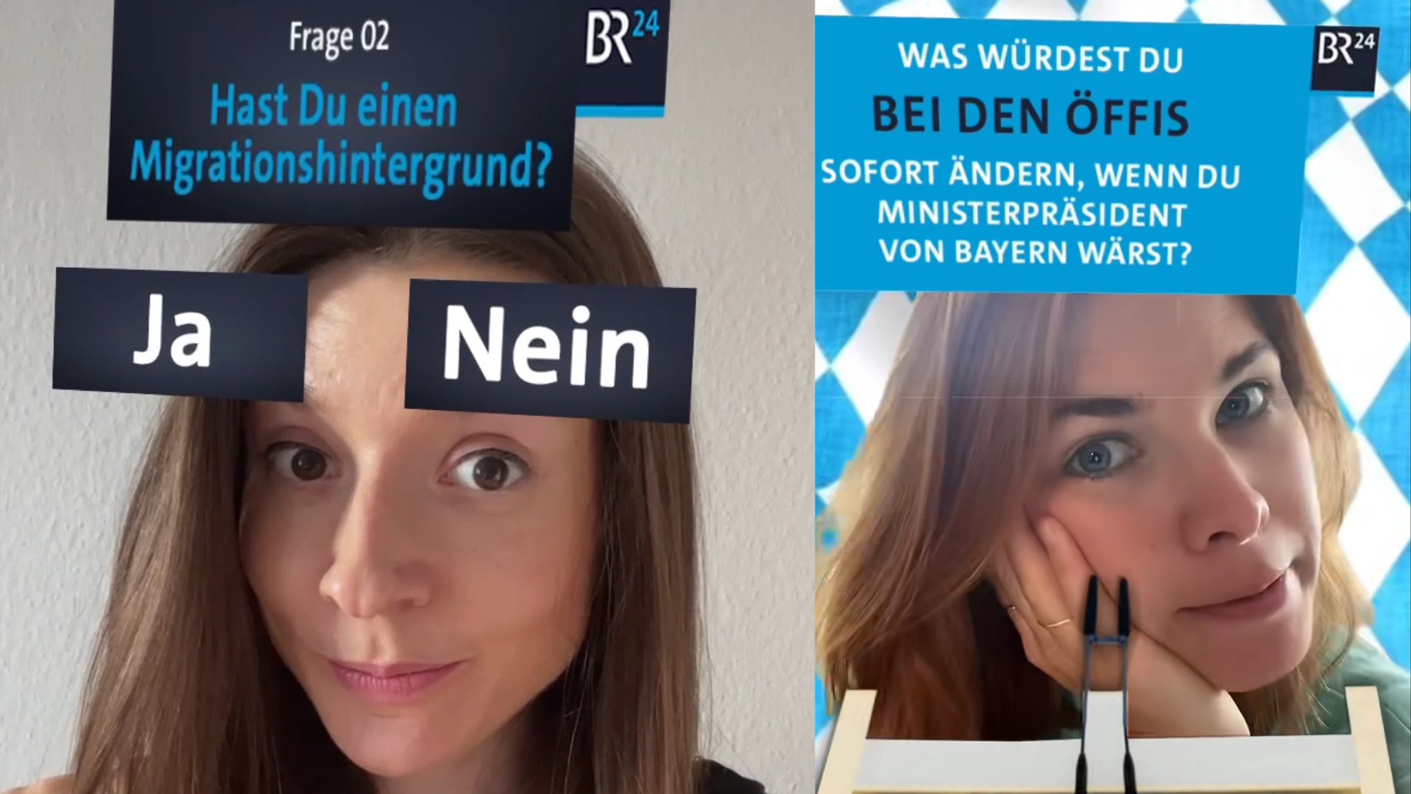 "Was würdest Du sofort ändern, wenn Du Ministerpräsident von Bayern wärst?" Diese Frage können TikTok-User mit einem Filter von BR24 beantworten.