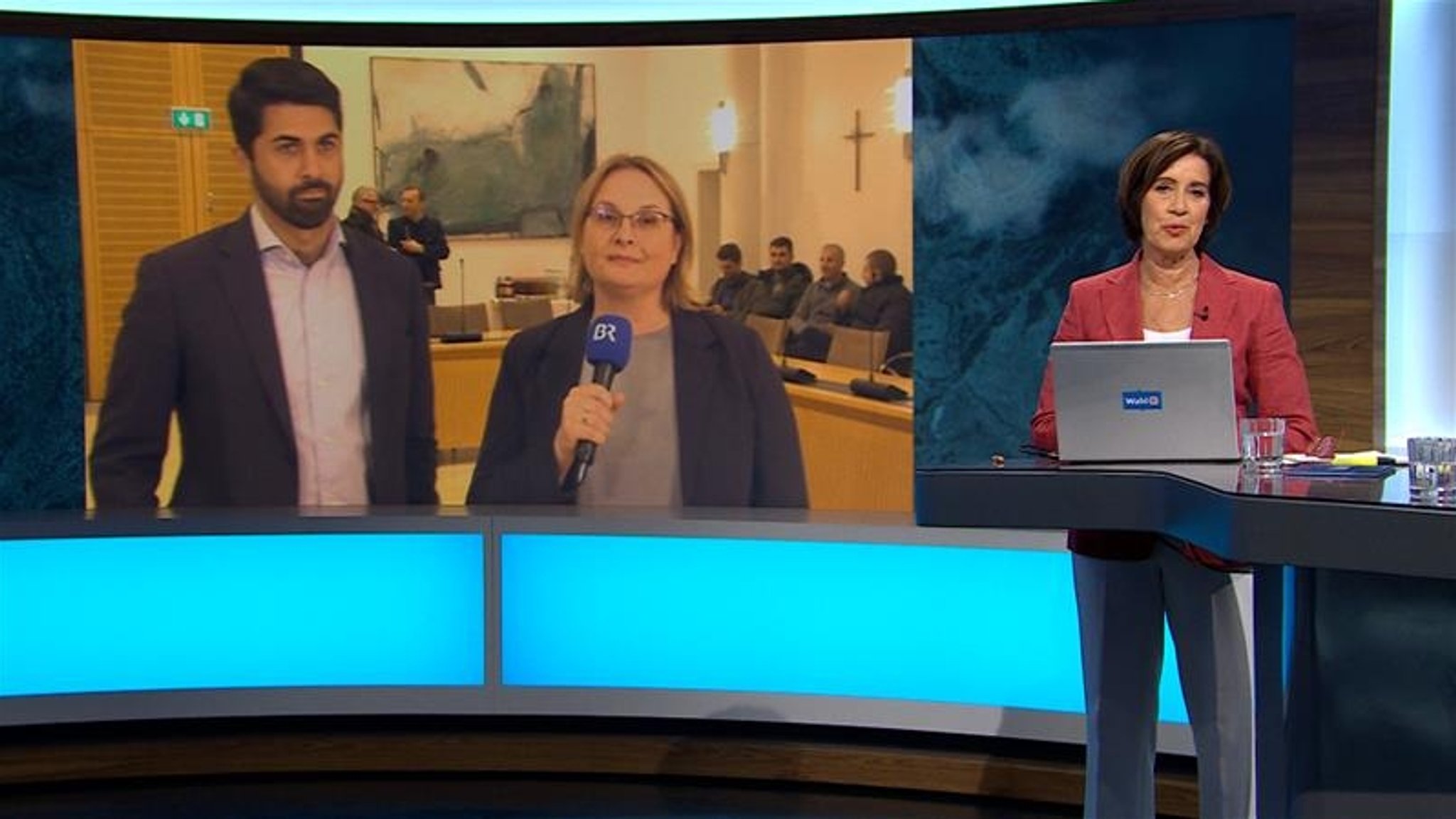 Abuzar Erdogan, BR-Korrespondentin Dagmar Bohrer-Glas und BR-Moderatorin Ursula Heller.