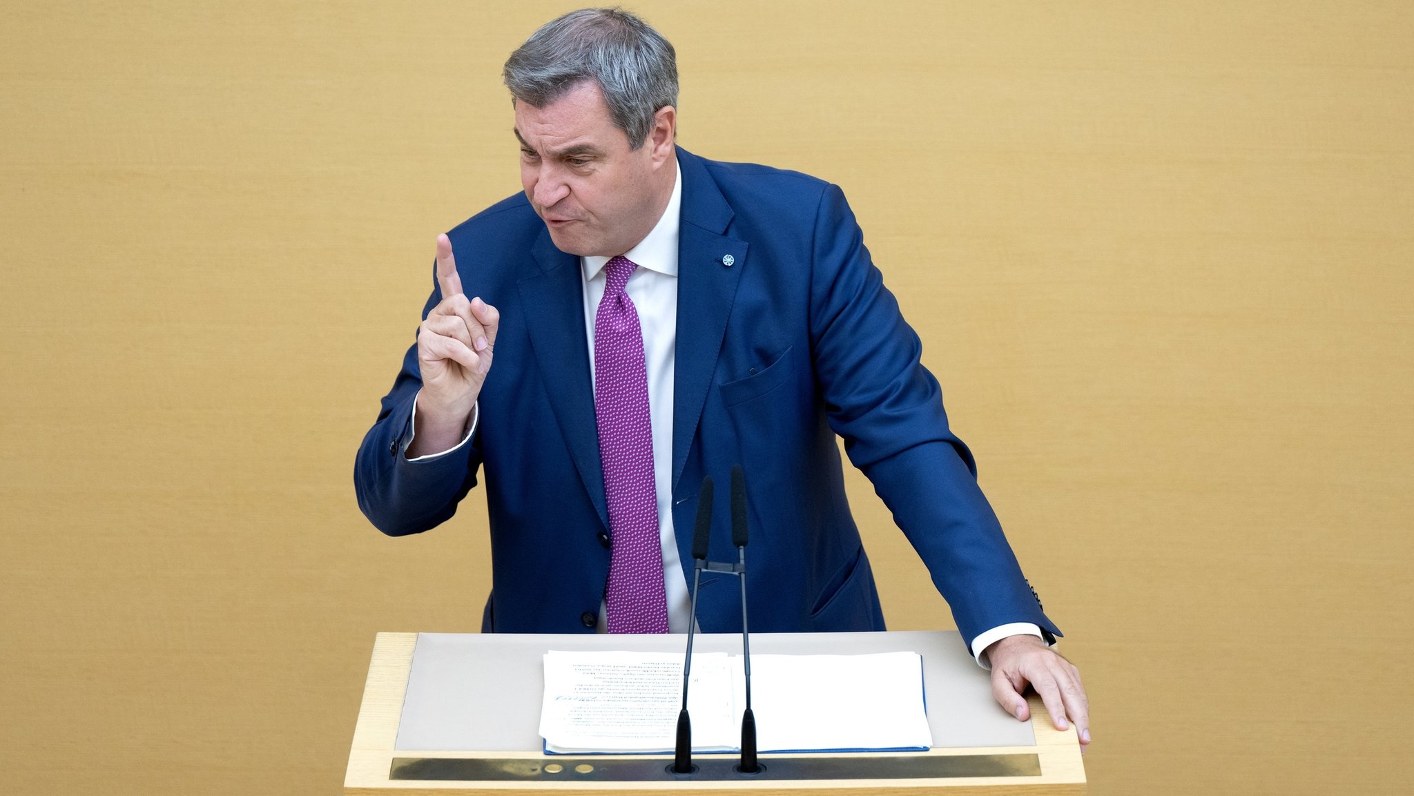 13.06.2024, Bayern, München: Markus Söder (CSU), Ministerpräsident von Bayern, gibt im bayerischen Landtag eine Regierungserklärung ab. Thema der Sitzung ist das Modernisierungs- und Beschleunigungsprogramm Bayern 2030. Foto: Sven Hoppe/dpa +++ dpa-Bildfunk +++