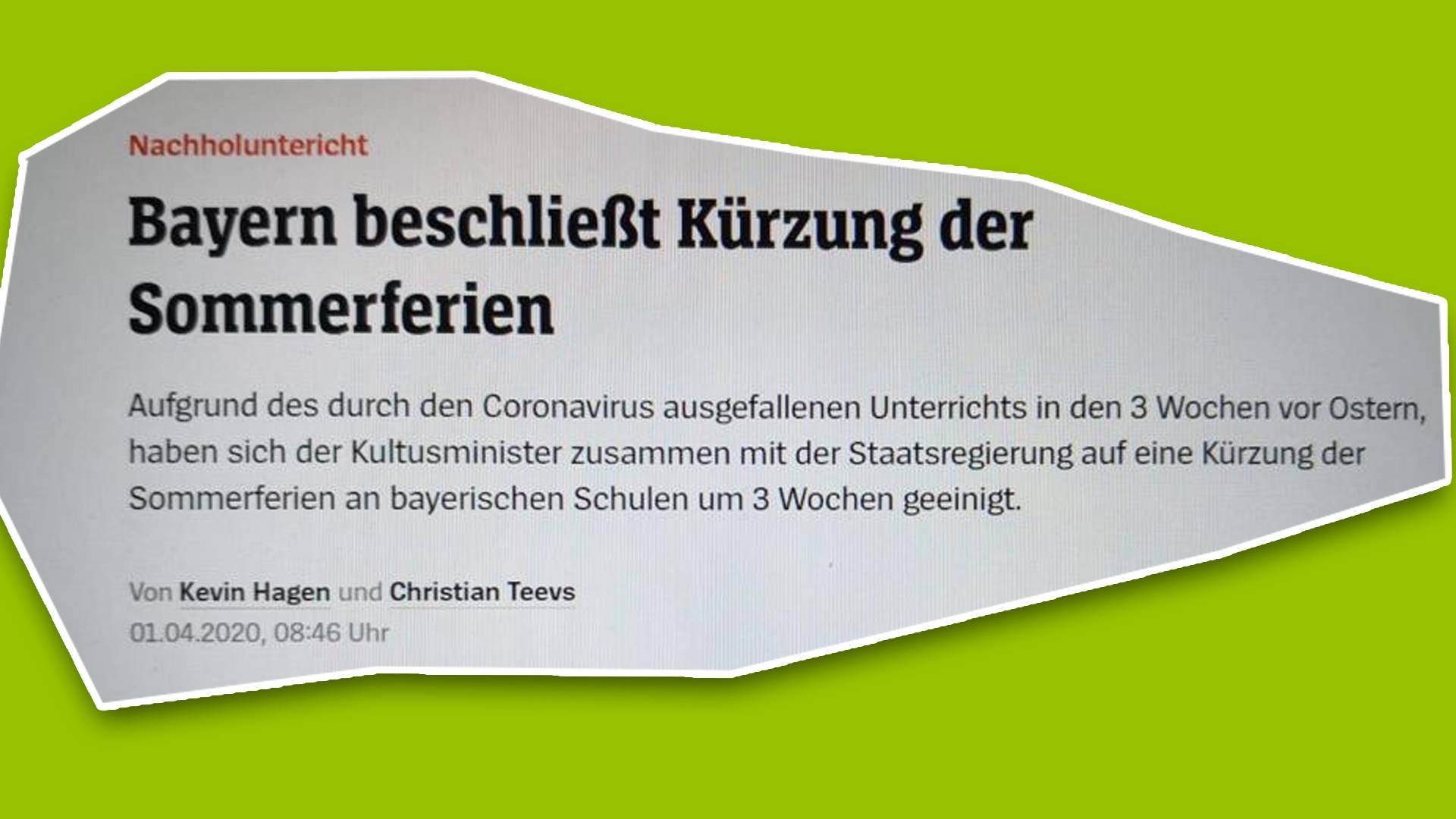 Fakt Oder Fake Werden Die Sommerferien In Bayern Wegen Corona Wirklich Gekurzt Bayern 3