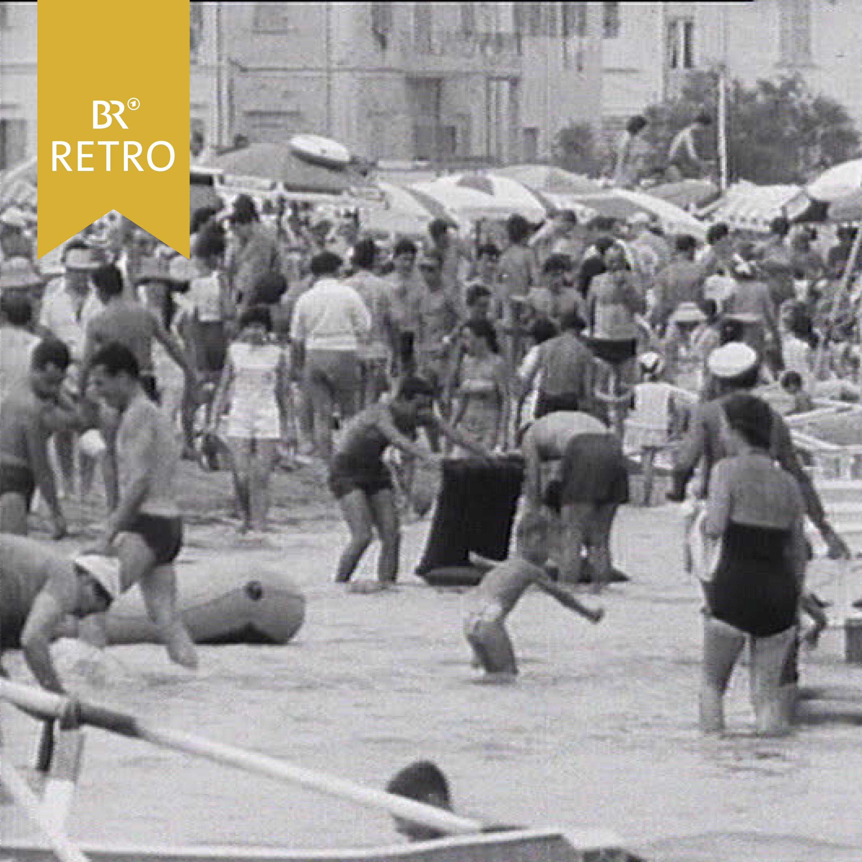 Überfüllter Strand in Rimini